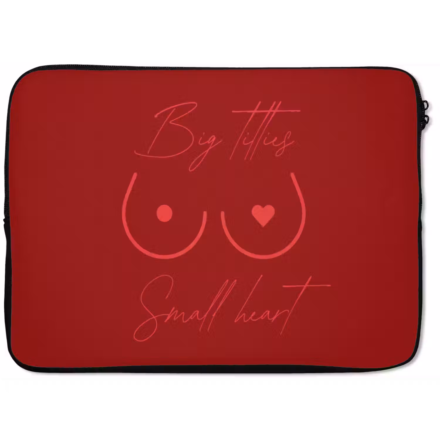 Big titties small heart - Rood - Hart laptophoes neopreen klein -zkaufland3dotto