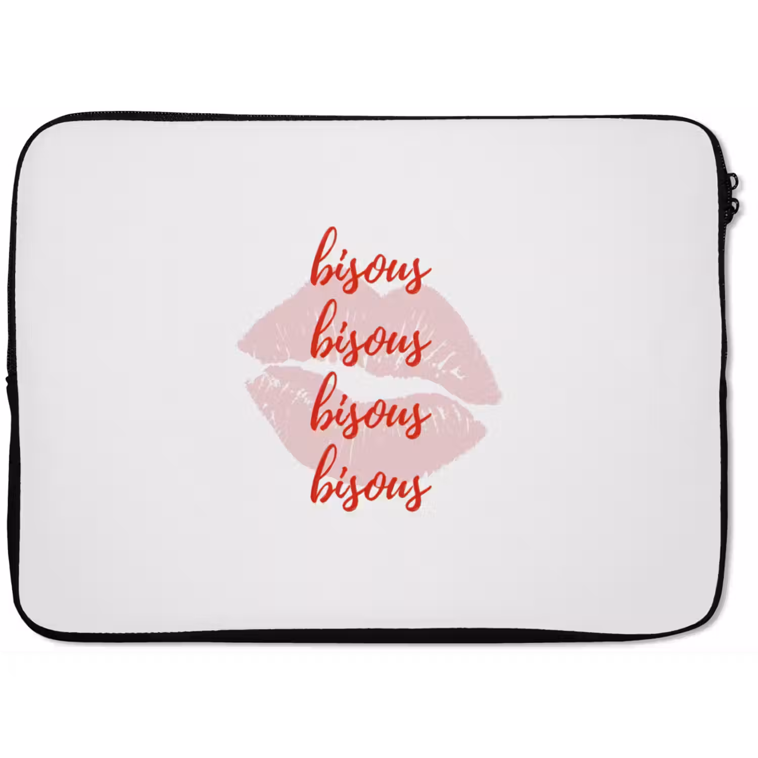 Bisous - Lip - Wit - Rood laptophoes neopreen klein -zkaufland3dotto