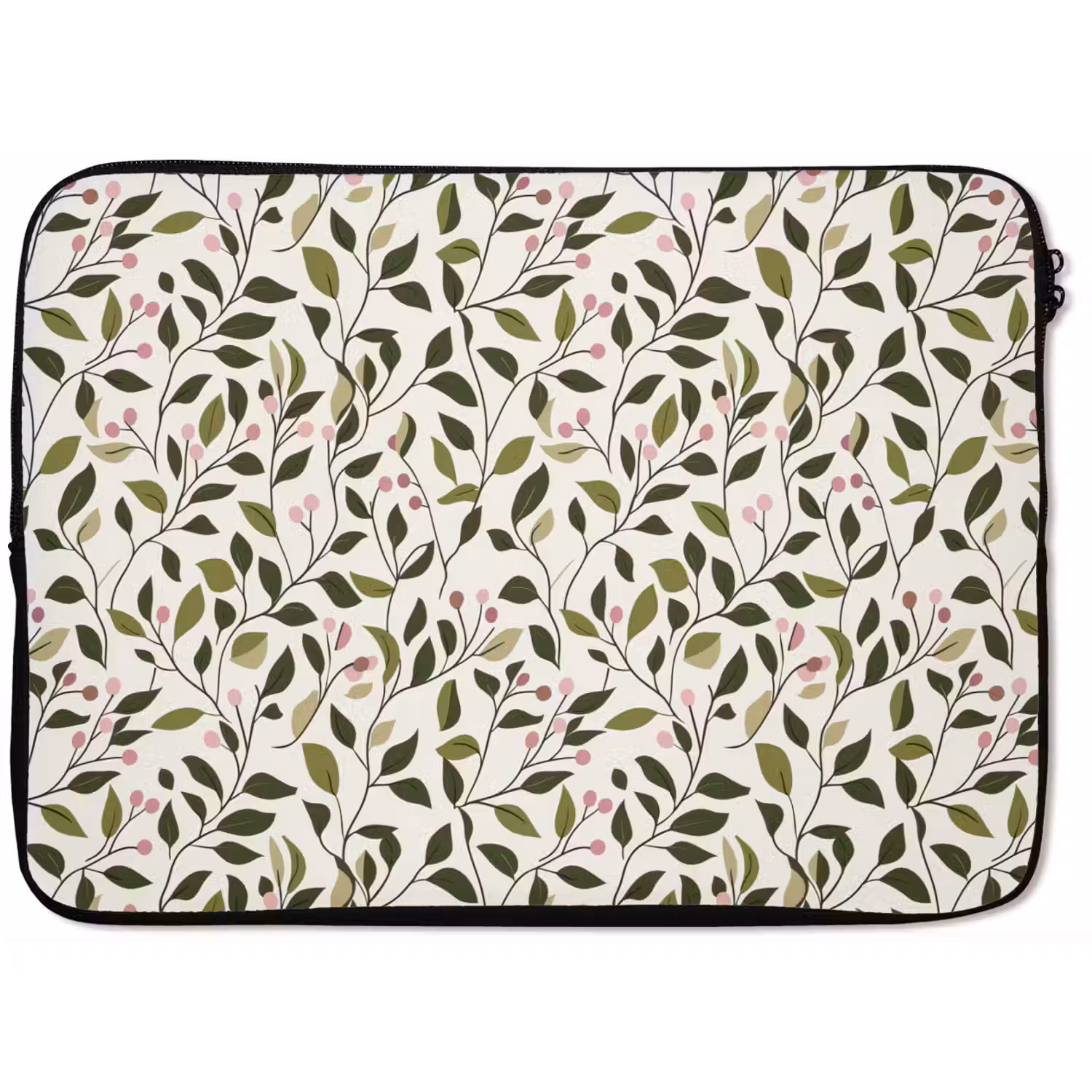 Bladeren - Bessen - Roze laptophoes neopreen klein 279 -zkaufland3dotto