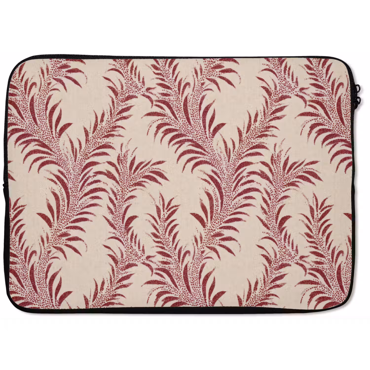 Bladeren - Linnen - Rood laptophoes neopreen klein 279 -zkaufland3dotto