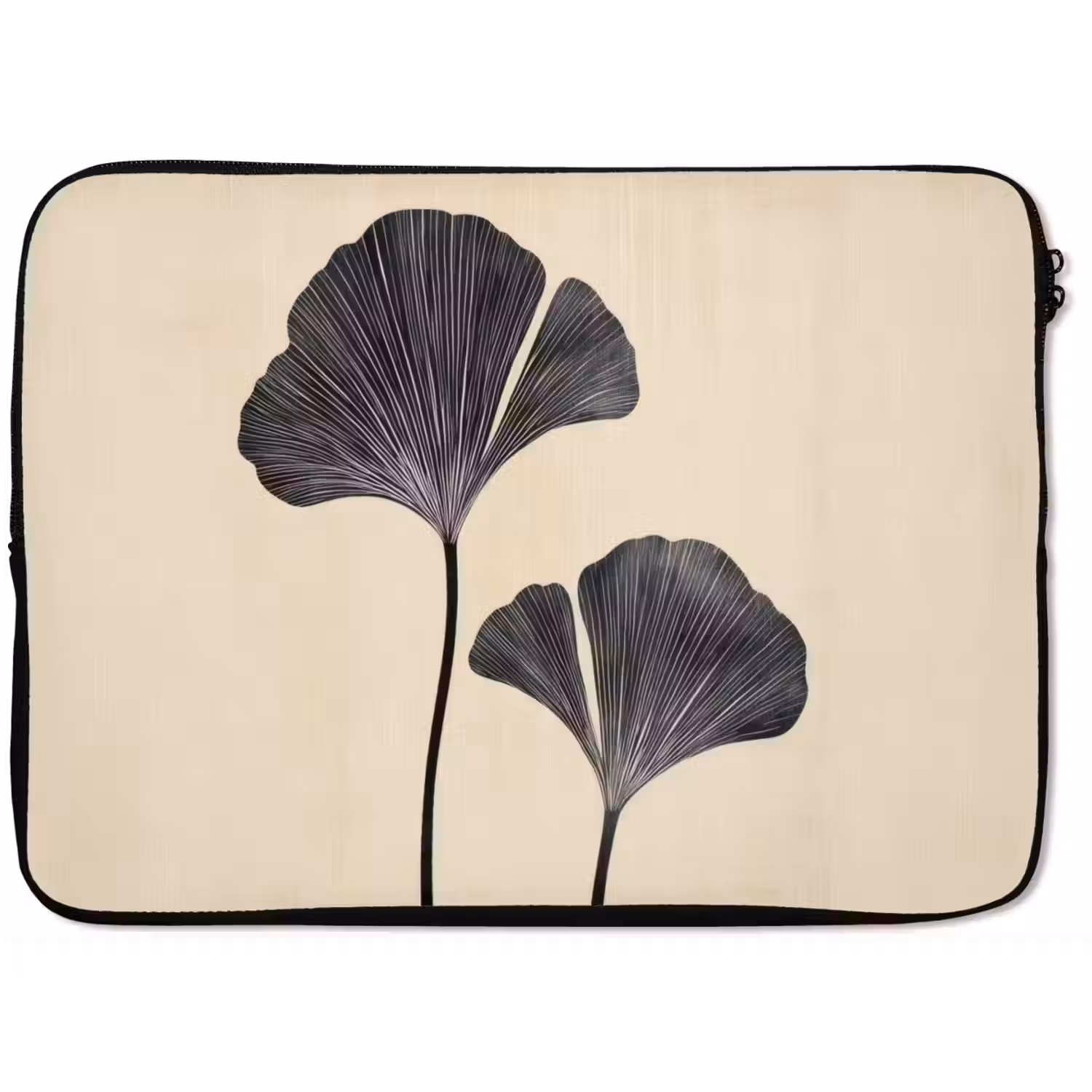 Bladeren - Minimalistisch - Zwart laptophoes neopreen klein -zkaufland3dotto