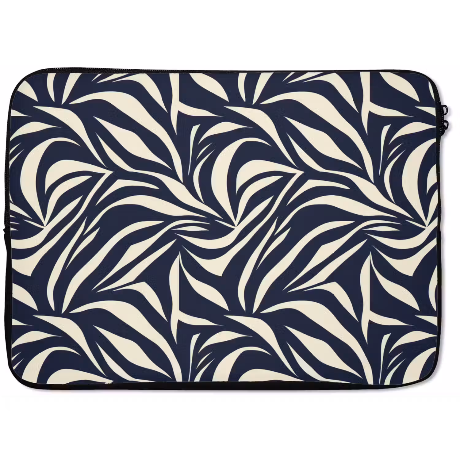 Bladvormen - Blauw - Patroon - Wit laptophoes neopreen klein 279 -zkaufland3dotto