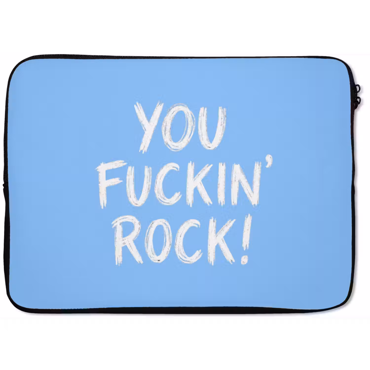 Blauw - Wit - You fuckin rock laptophoes neopreen klein -zkaufland3dotto