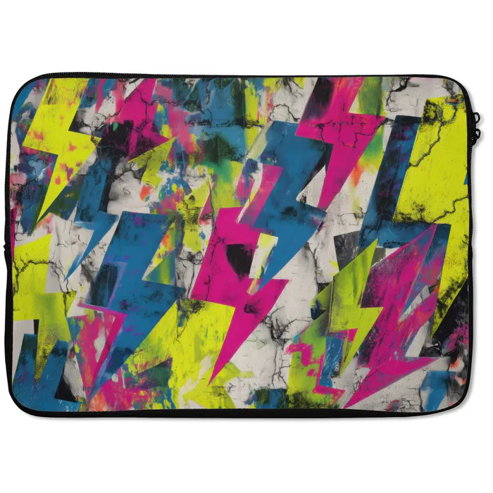 Bliksemschichten - Patroon - Marmer - Kleuren laptophoes neopreen klein -zkaufland3dotto