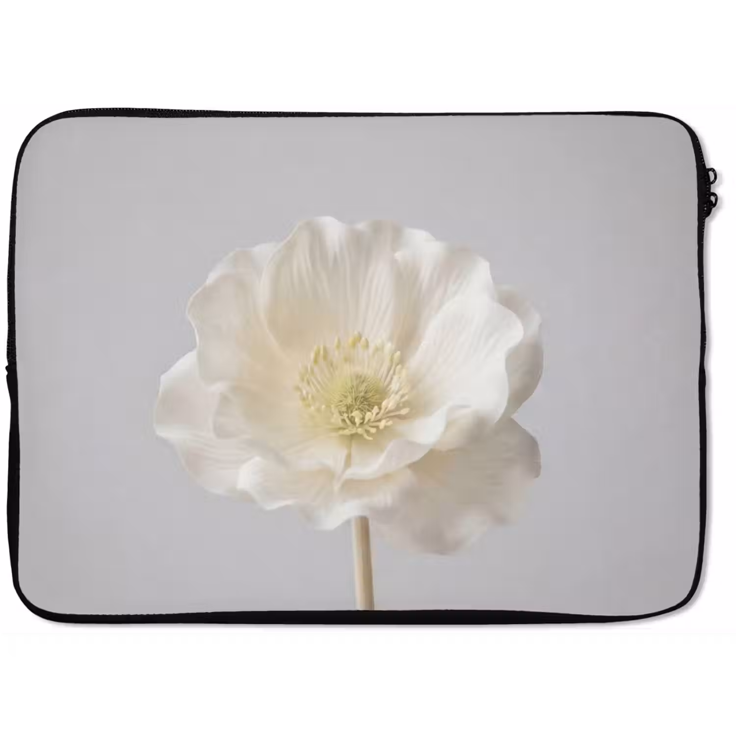 Bloem - Minimalistisch -Wit laptophoes neopreen klein -zkaufland3dotto