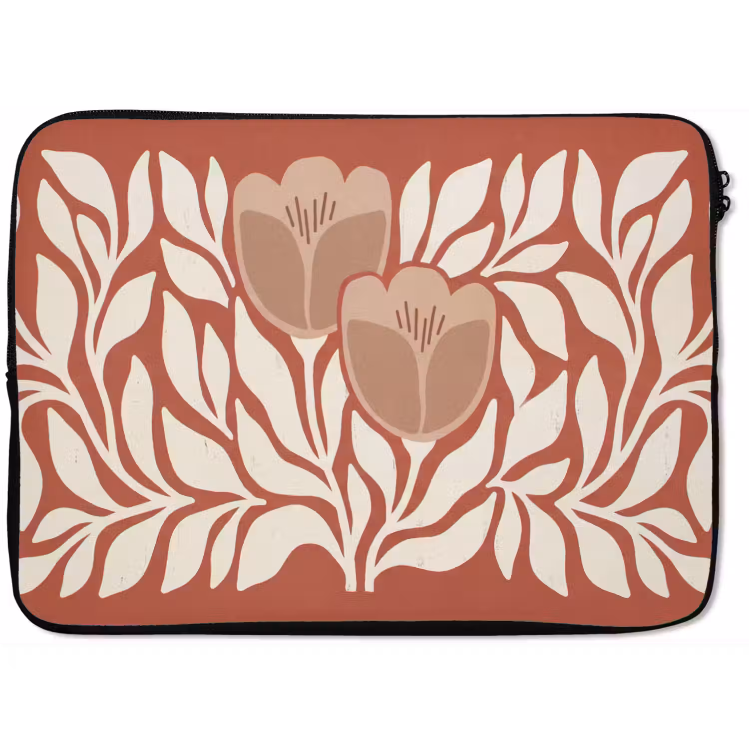 Bloemen - Abstract - Modern - Beige - Natuur laptophoes neopreen klein -zkaufland3dotto