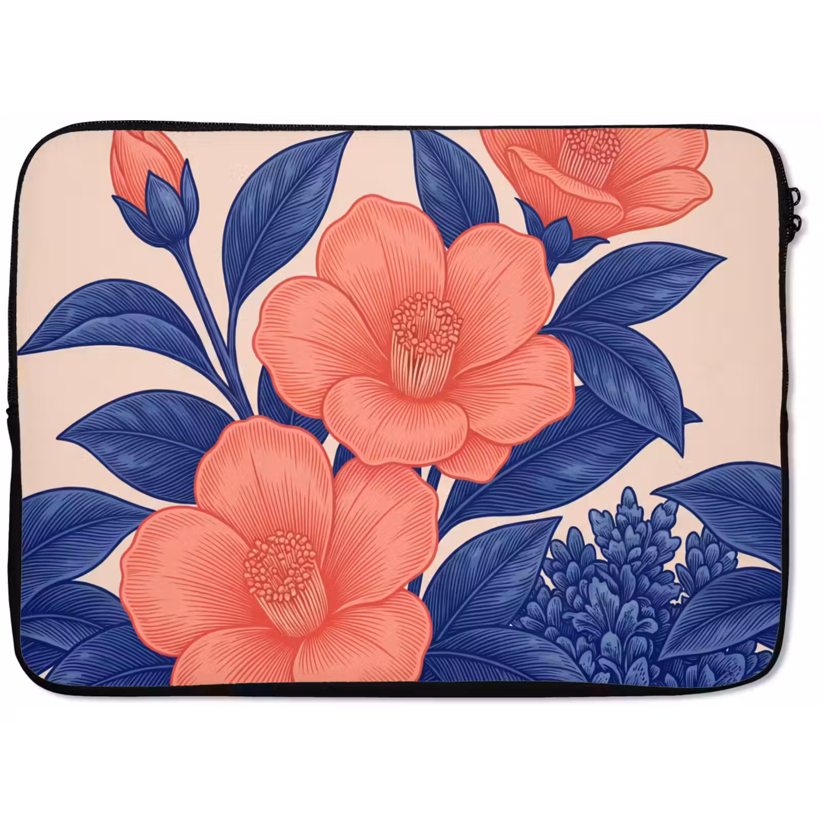 Laptophoes Bloemen - Bladeren - Botanisch - Bloemen - Bladeren - Botanisch laptophoes neopreen klein