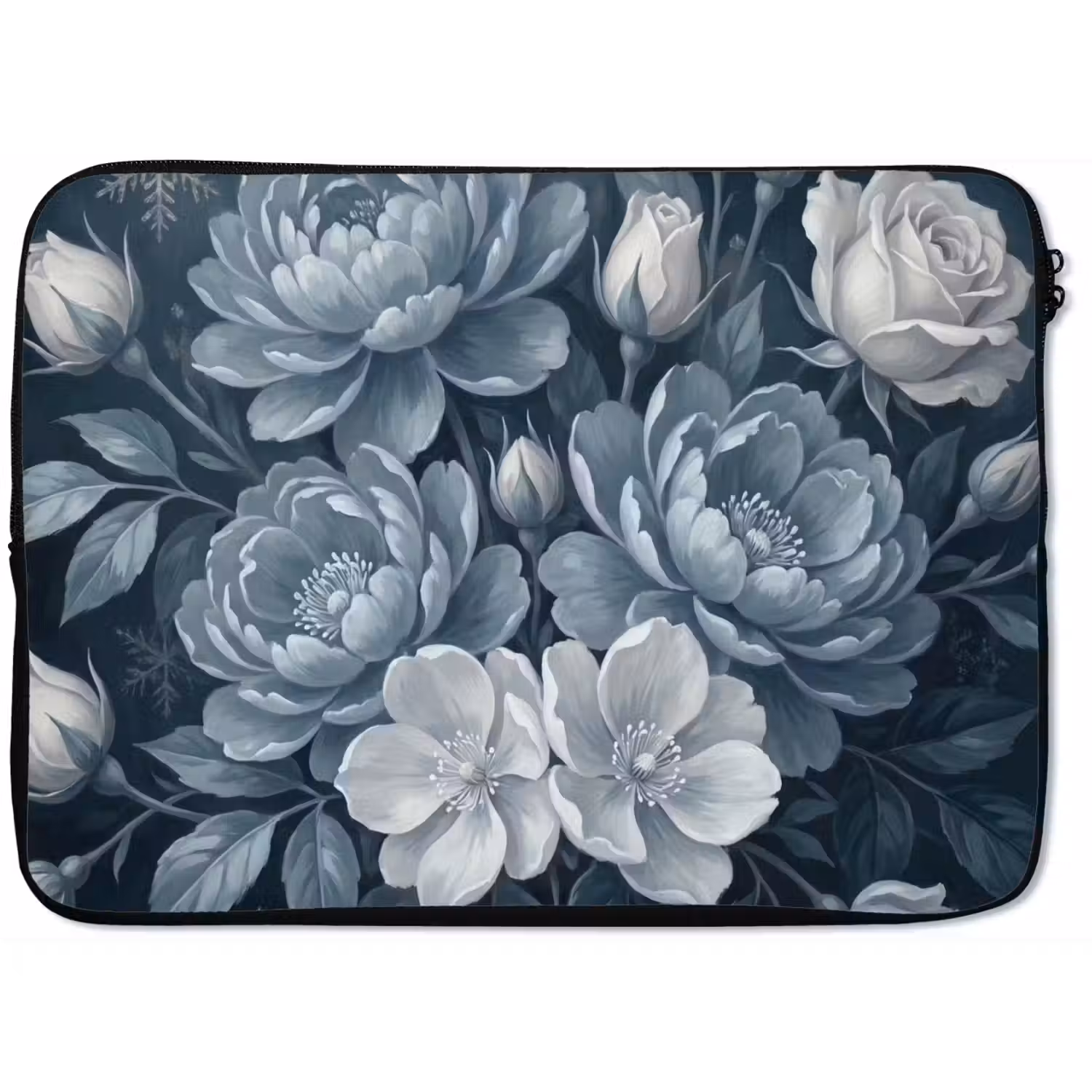 Bloemen - Boeket - Winter - Abstract - Blauw laptophoes neopreen klein -zkaufland3dotto