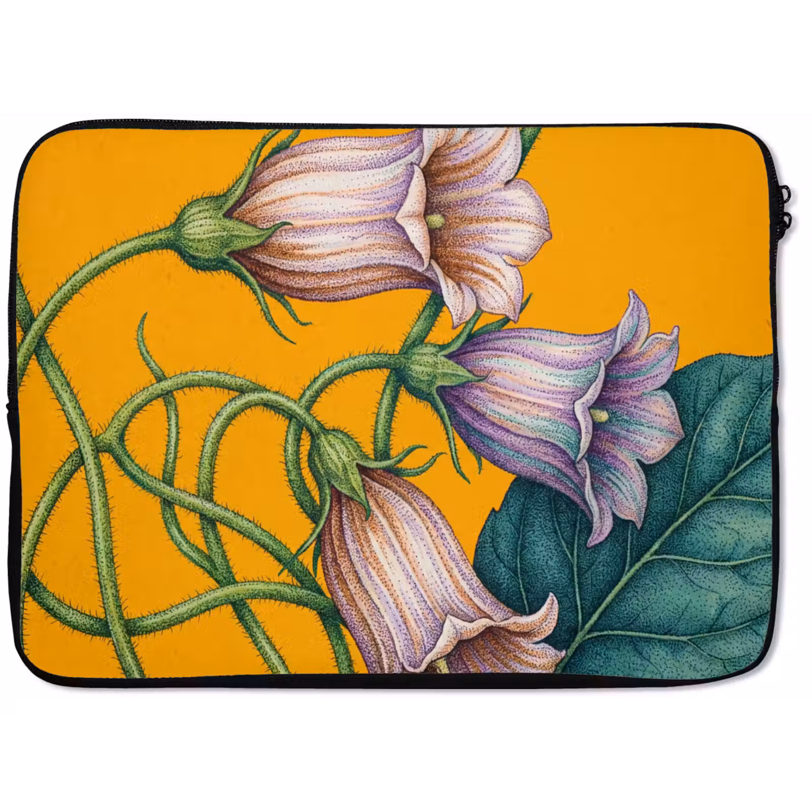 Laptophoes Bloemen - Botanisch - Geel - Bloemen - Botanisch - Geel laptophoes neopreen klein