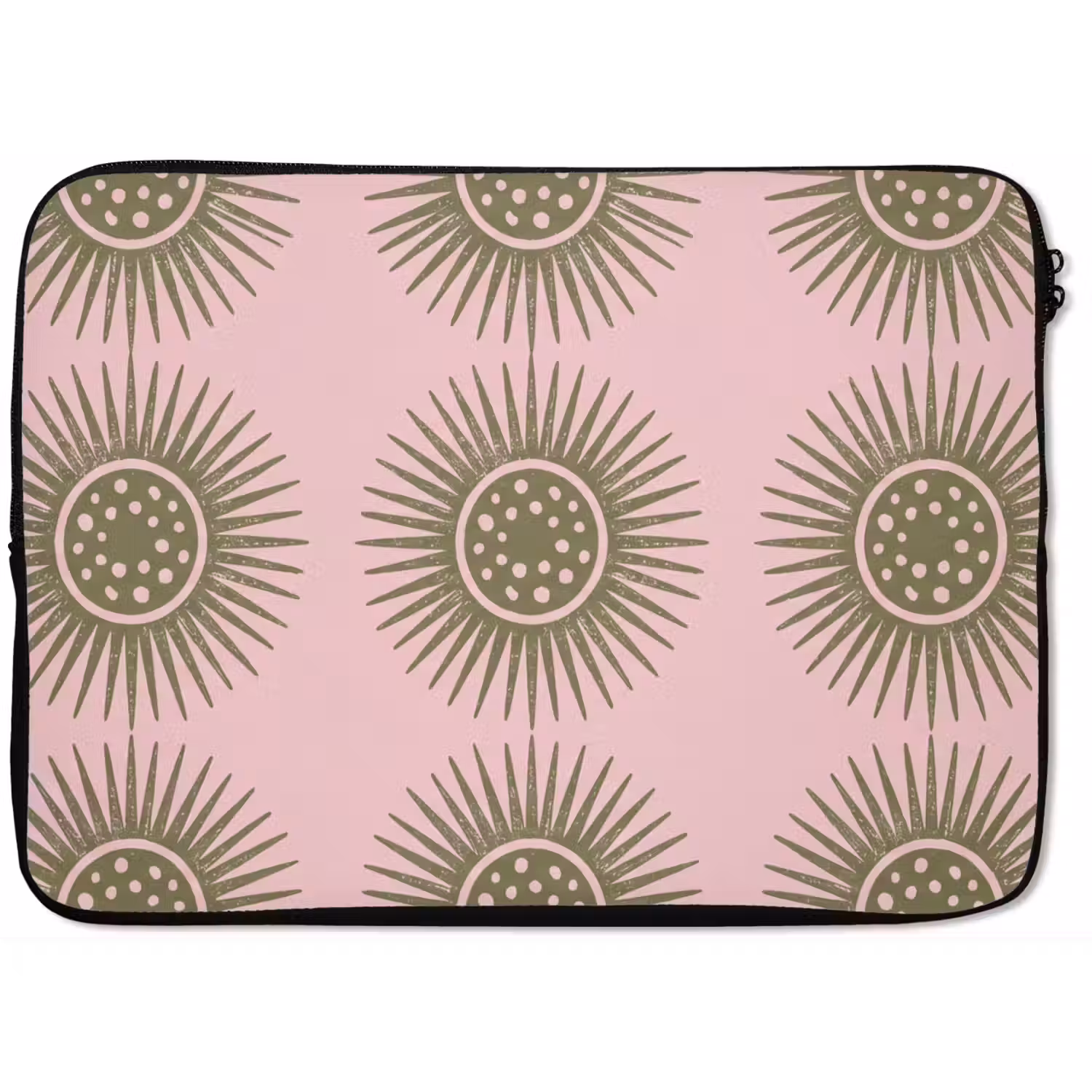 Bloemen - Patroon - Abstract - Roze - Groen laptophoes neopreen klein -zkaufland3dotto