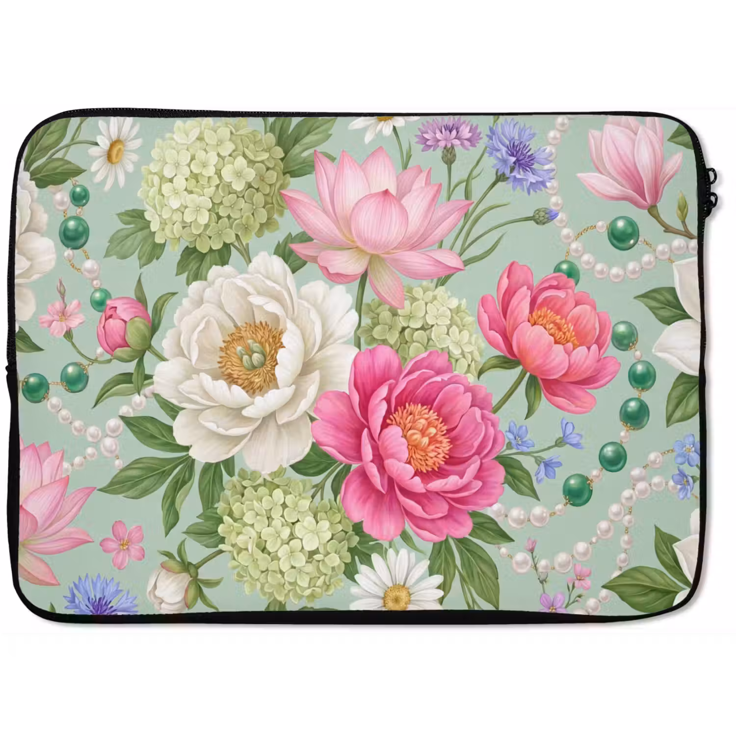 Bloemen - Patroon - Botanisch - Groen laptophoes neopreen klein -zkaufland3dotto
