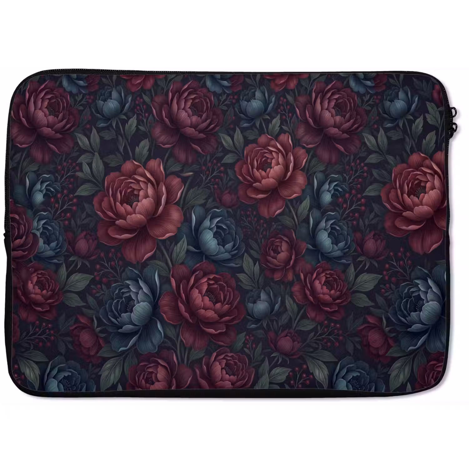 Bloemen - Patroon - Natuur - Klassiek - Donker laptophoes neopreen klein -zkaufland3dotto