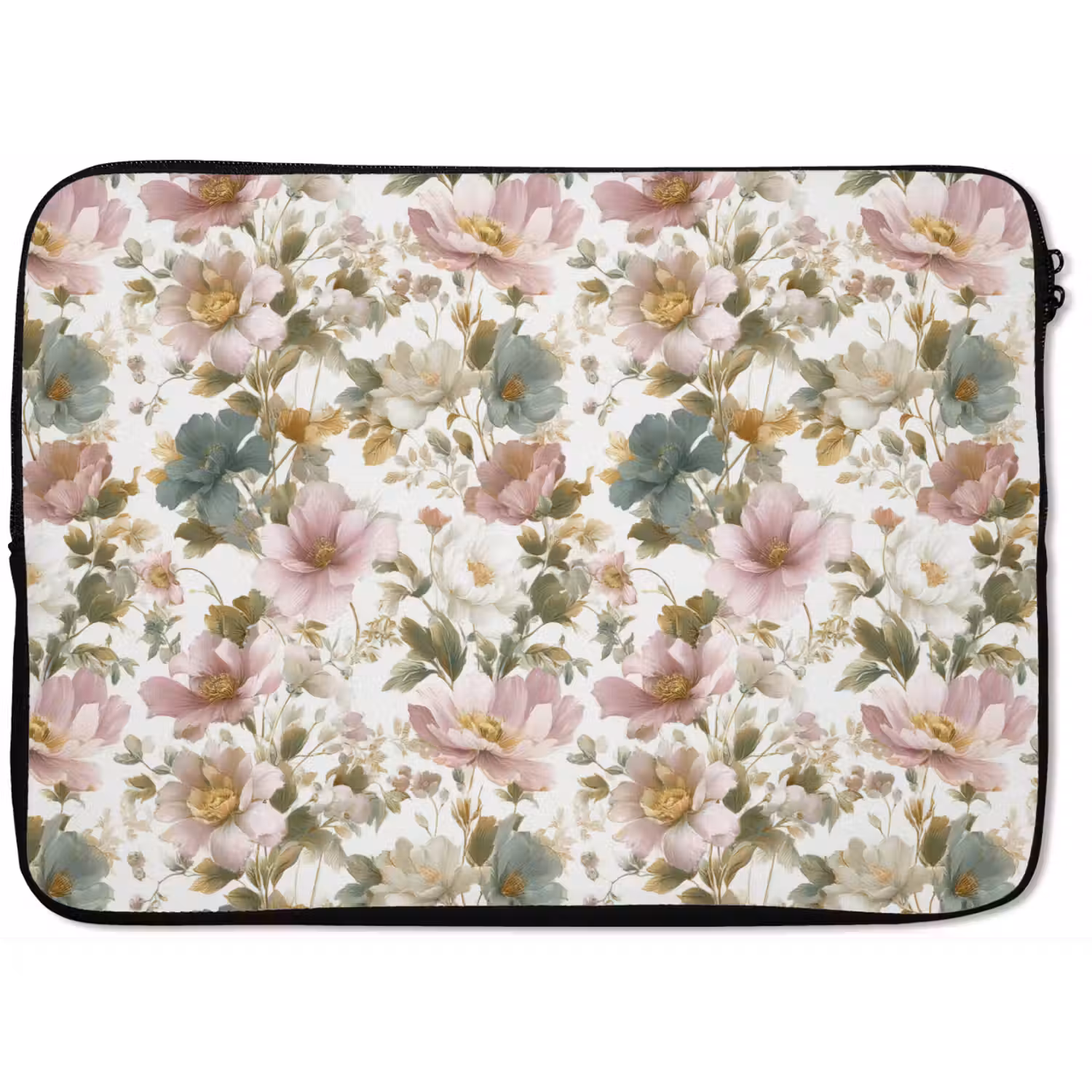 Bloemen - Patroon - Pastel laptophoes neopreen klein 279 -zkaufland3dotto