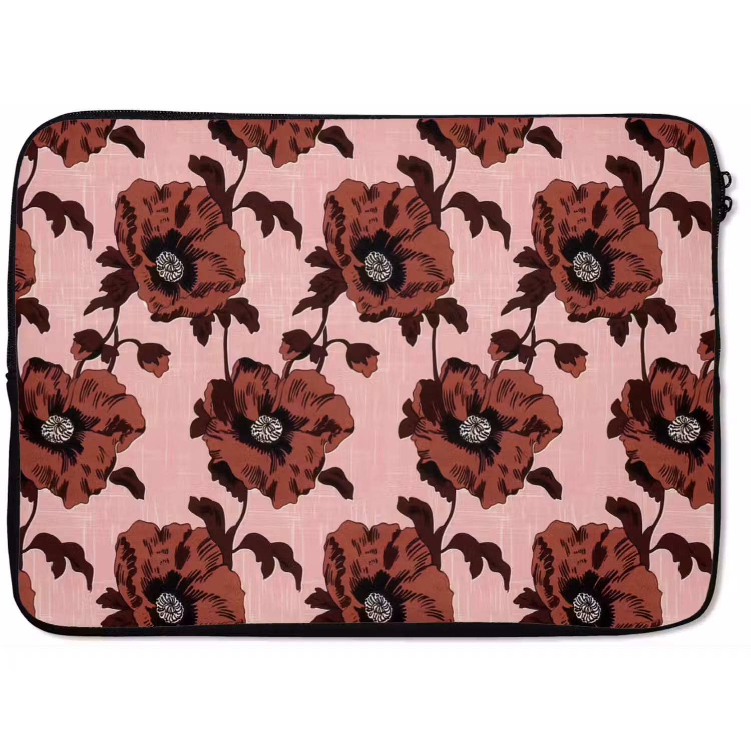 Bloemen - Retro - Rood laptophoes neopreen klein 279 -zkaufland3dotto