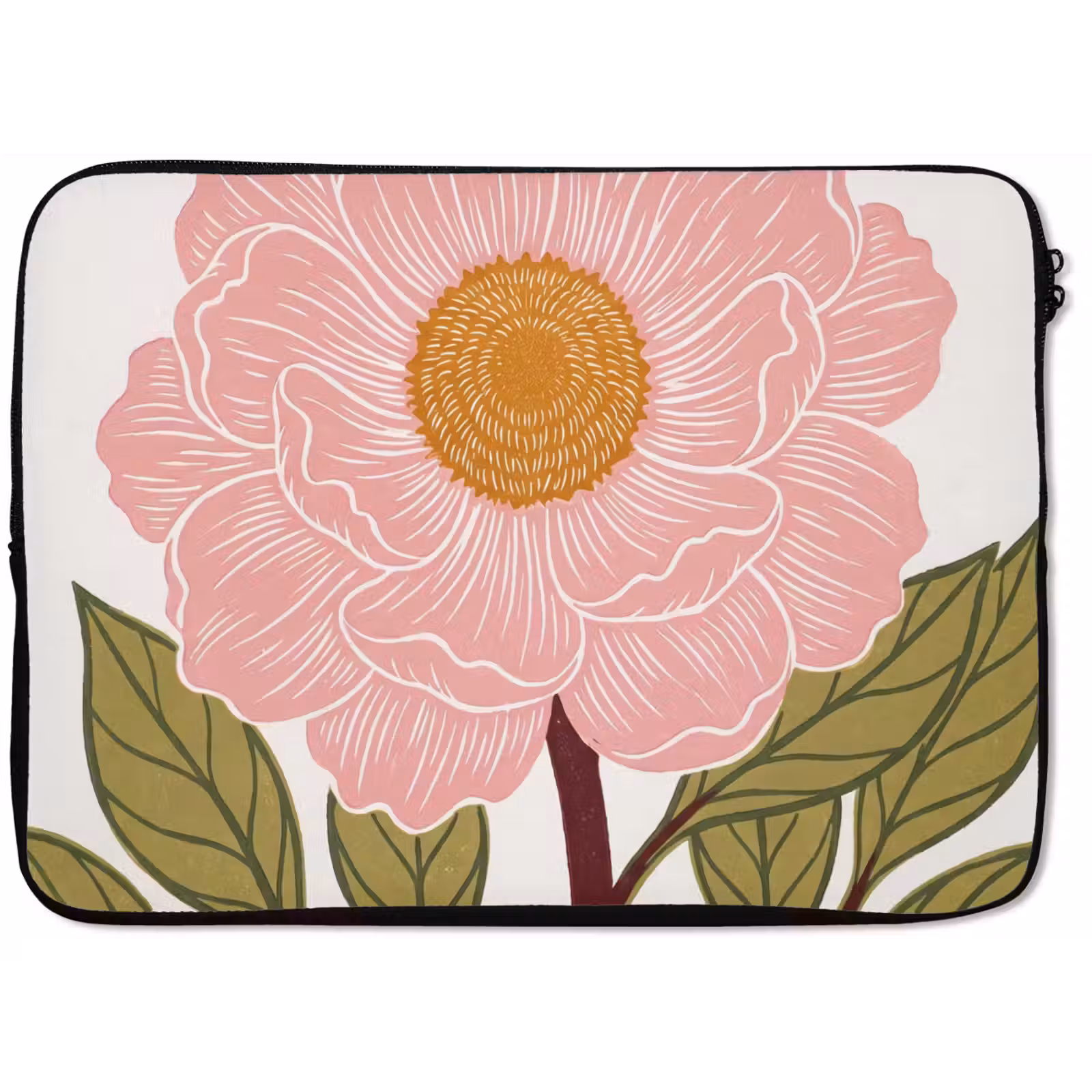 Laptophoes Bloemen - Roze - Illustratie - Bloemen - Roze - Illustratie laptophoes neopreen klein