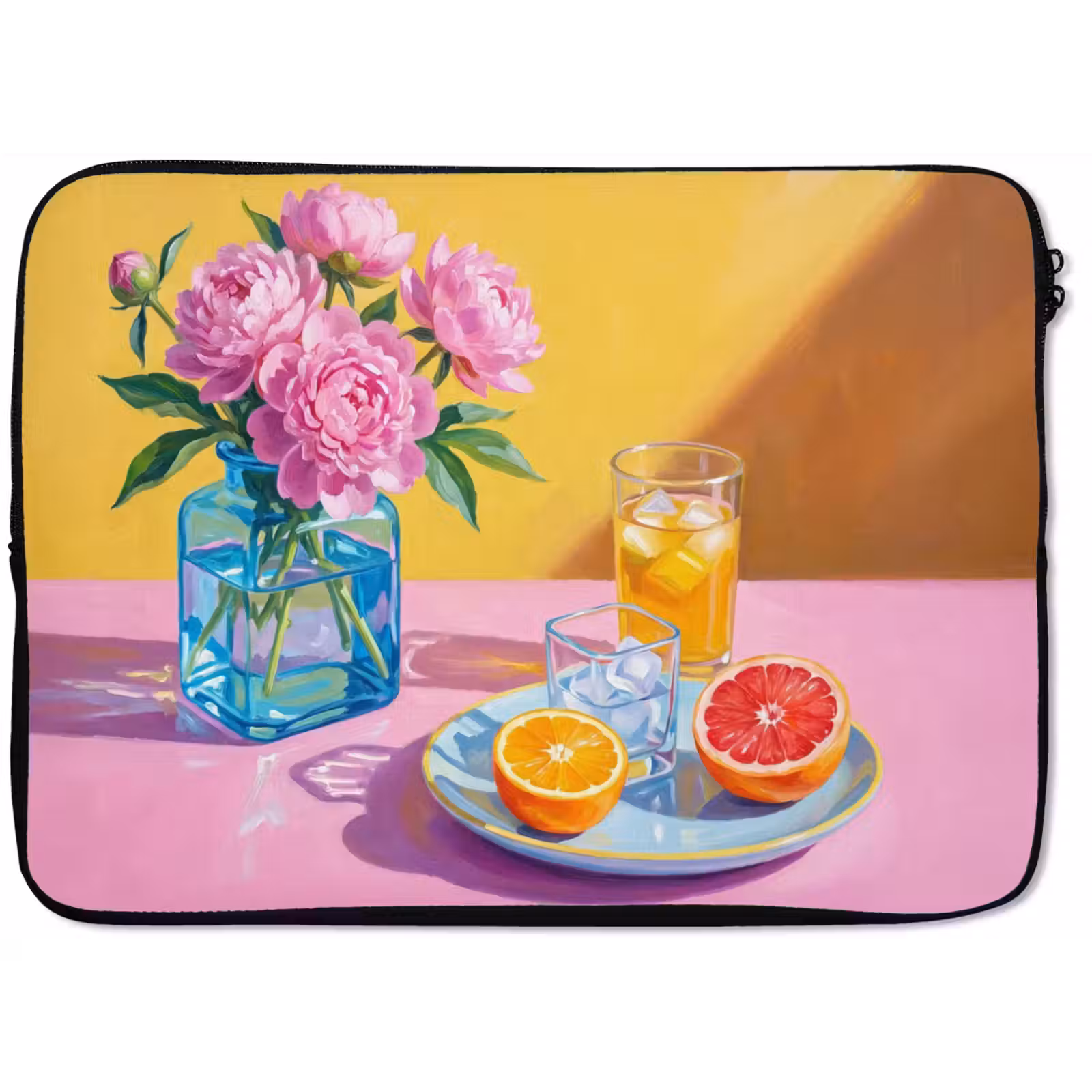 Laptophoes Bloemen - Roze - Modern - Bloemen - Roze - Modern laptophoes neopreen klein