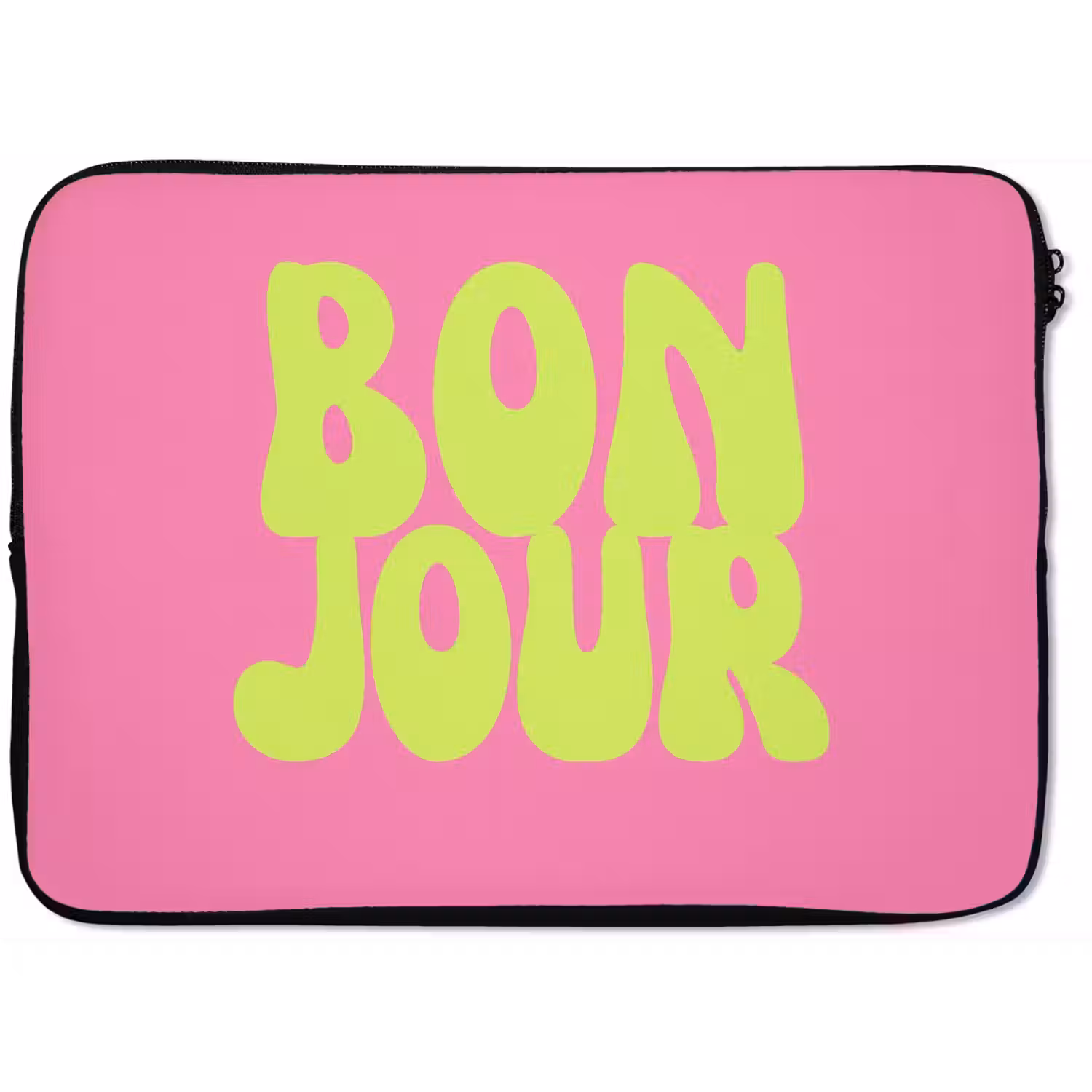 Bonjour - Roze - Fel groen laptophoes neopreen klein -zkaufland3dotto