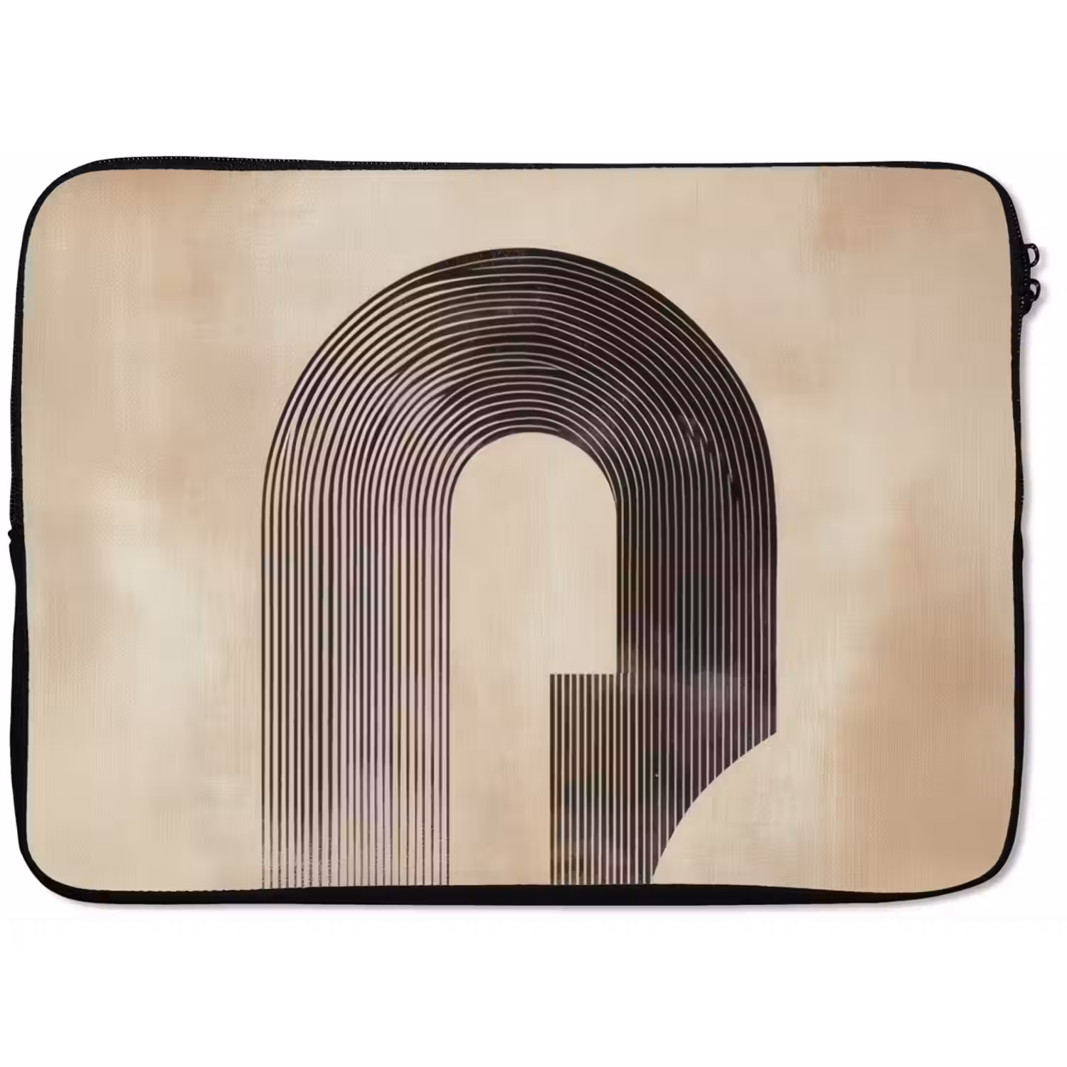 Boog - Strepen - Minimalistisch - Zwart laptophoes neopreen klein -zkaufland3dotto