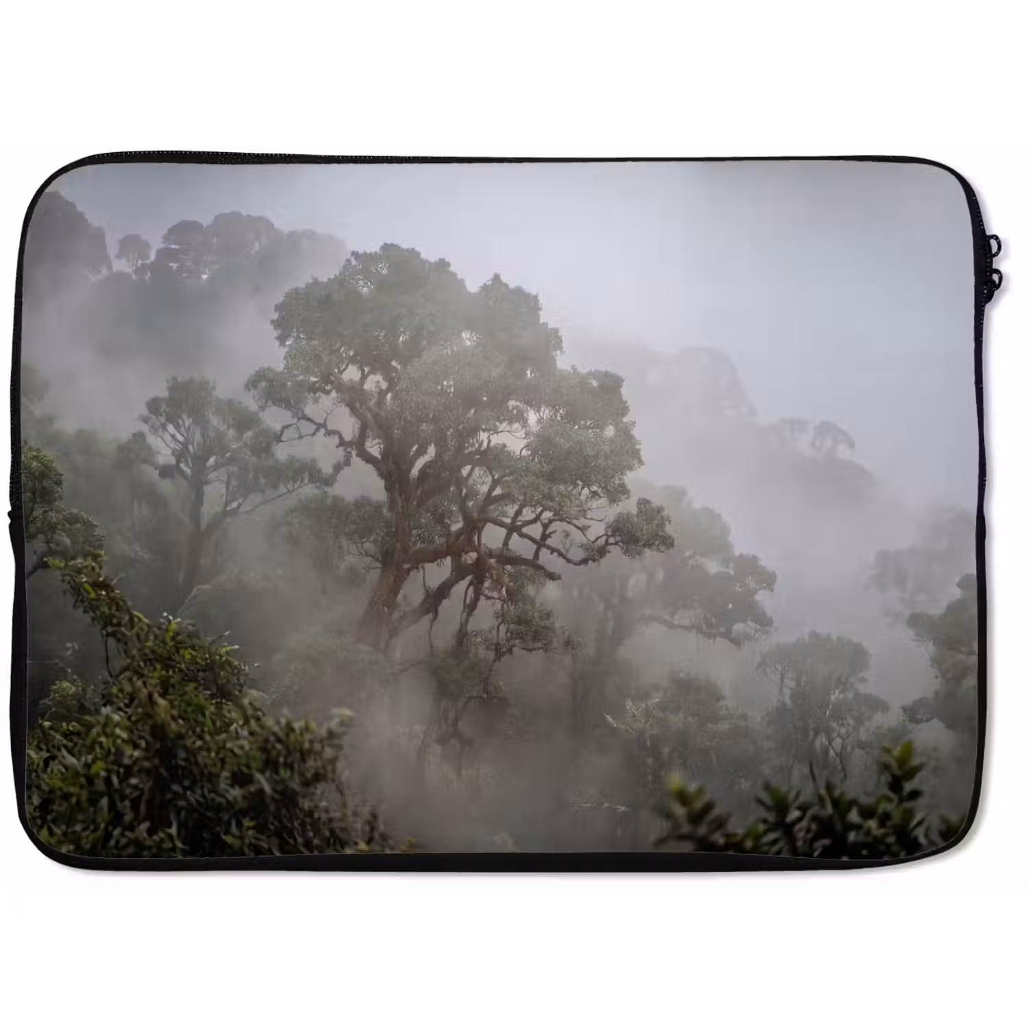 Boom - Mistig - Bos - Groen - Natuur laptophoes neopreen klein -zkaufland3dotto