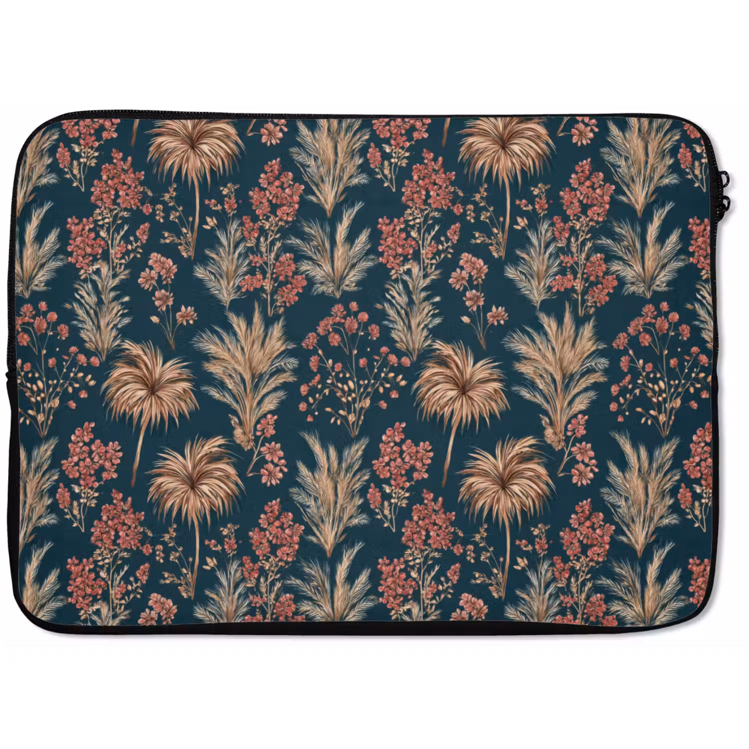 Botanisch - Patroon - Blauw laptophoes neopreen klein 279 -zkaufland3dotto