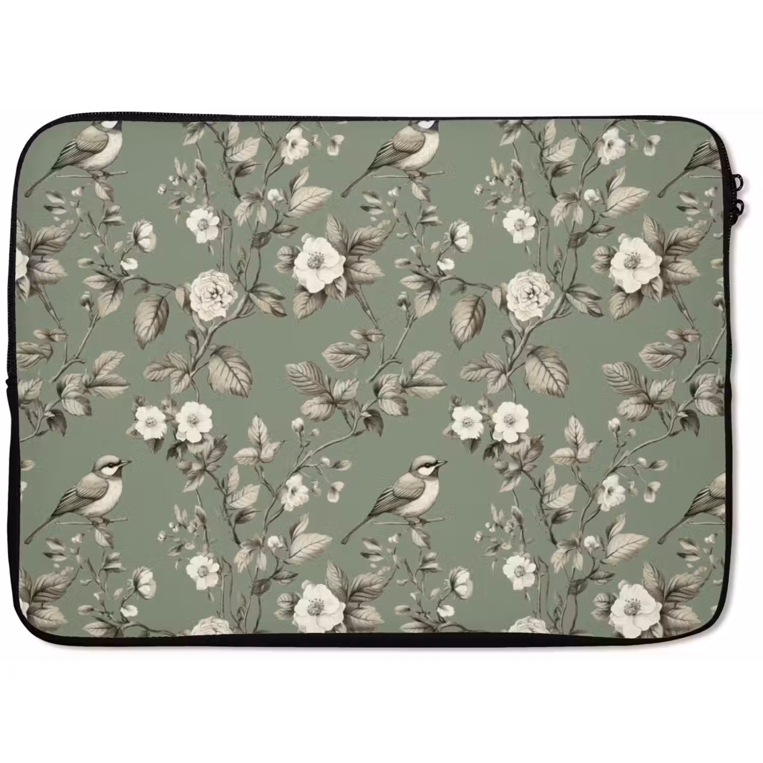 Botanisch - Vogels - Groen laptophoes neopreen klein 279 -zkaufland3dotto