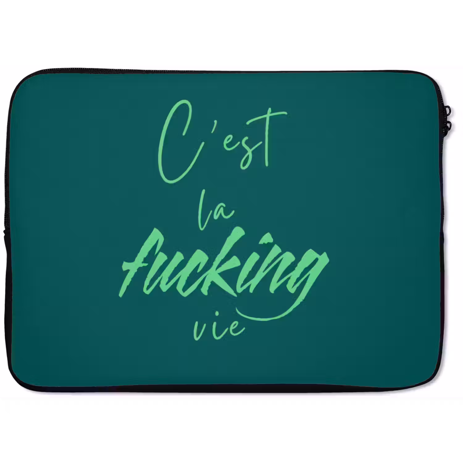 c'est la fucking vie - Groen - Handgeschreven laptophoes neopreen klein -zkaufland3dotto