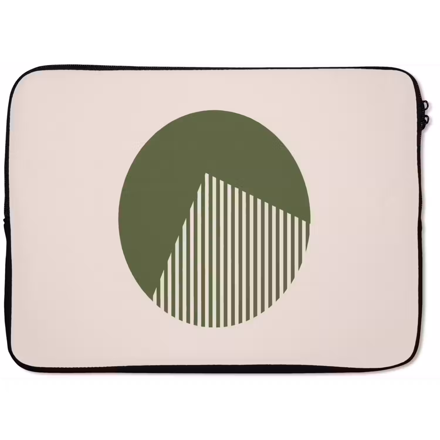 Cirkel - Strepen - Geometrisch - Abstract - Groen laptophoes neopreen klein -zkaufland3dotto