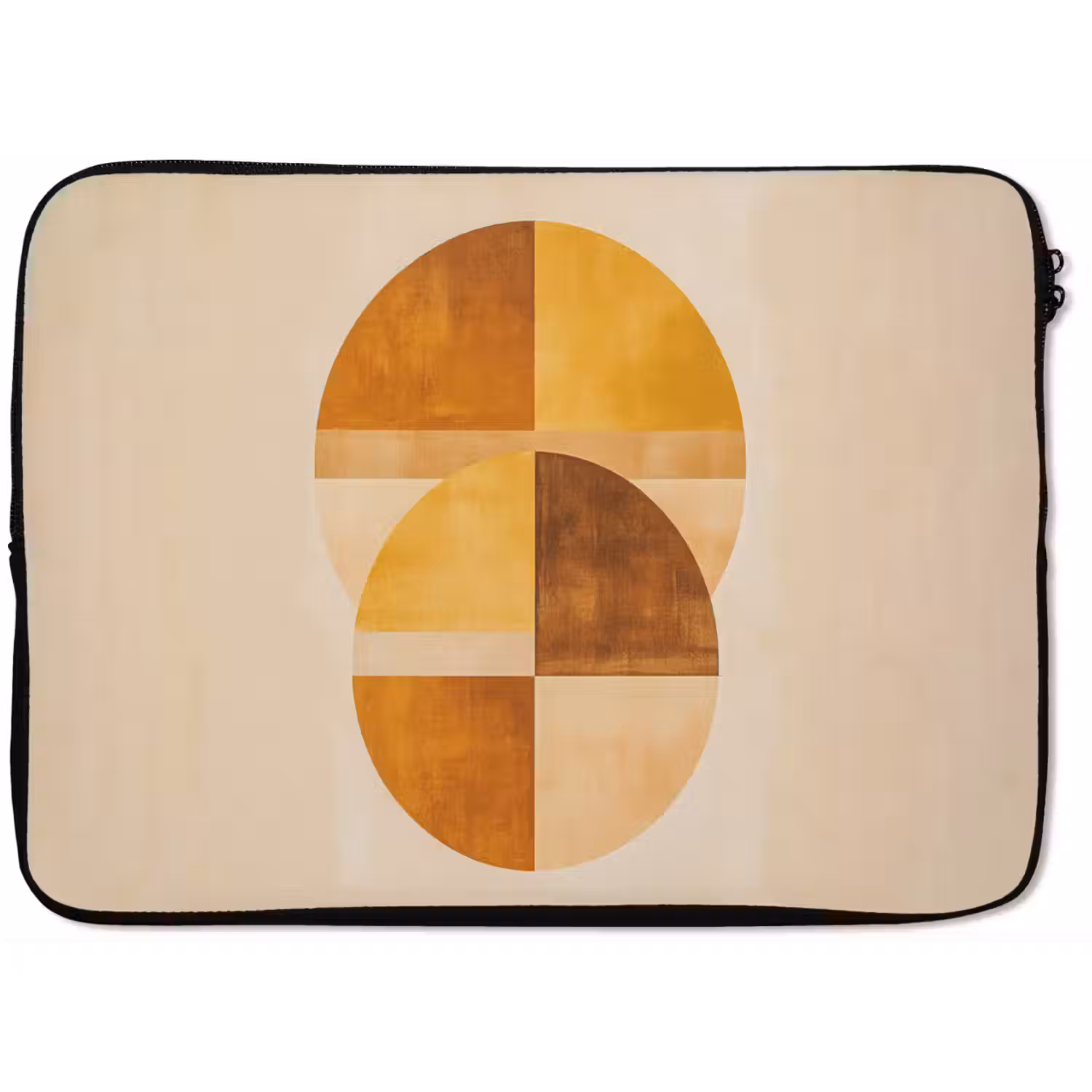 Cirkels - Geel - Minimalistisch laptophoes neopreen klein -zkaufland3dotto