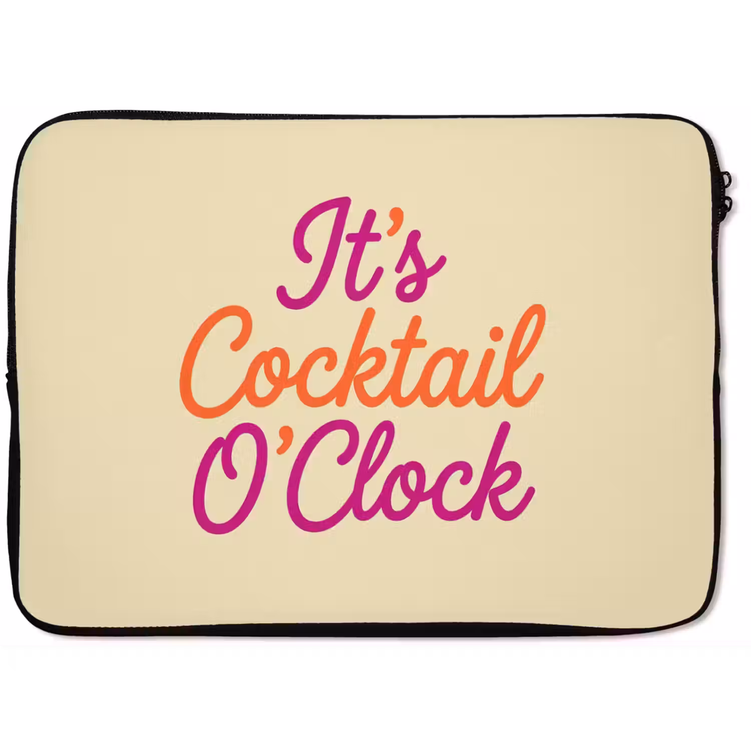 Cocktail O'Clock - Geel - Retro laptophoes neopreen klein -zkaufland3dotto