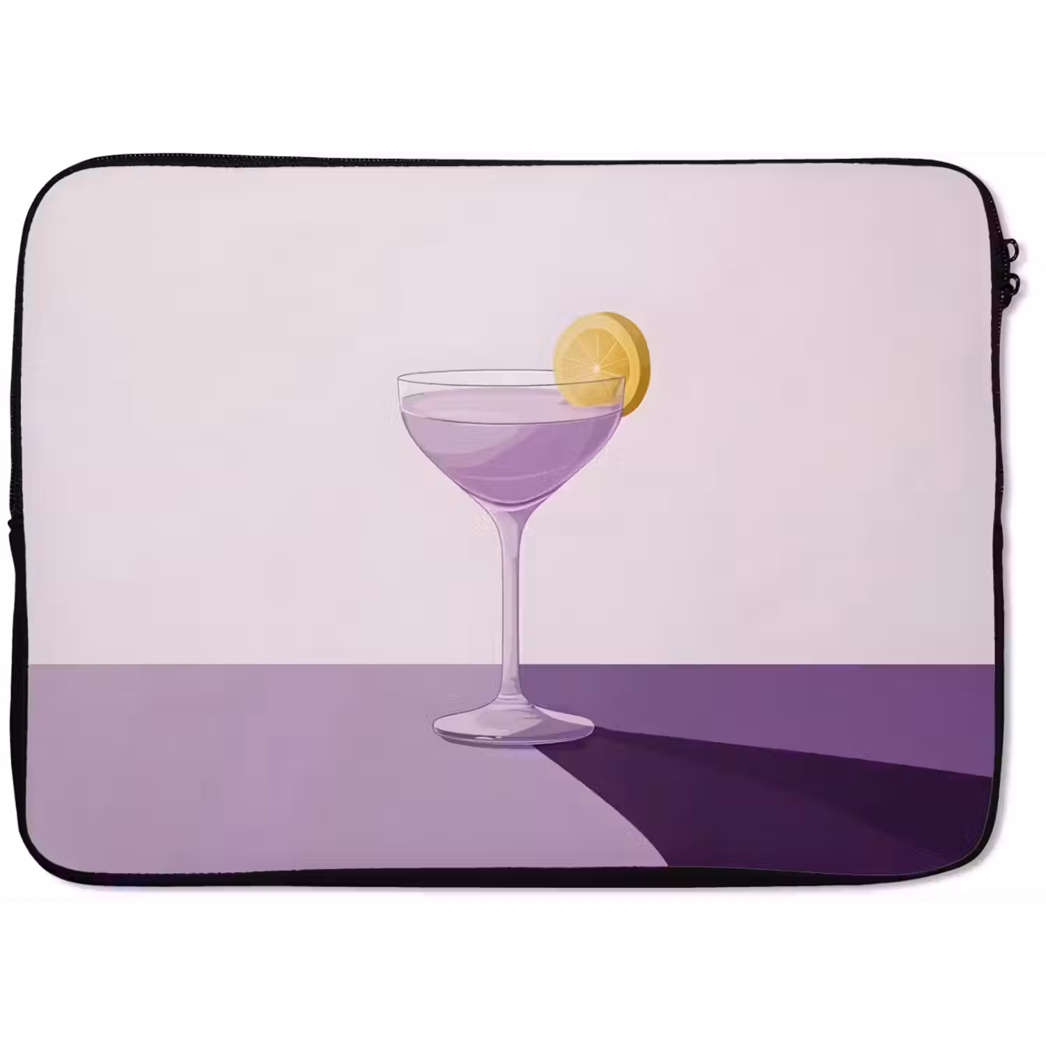 Cocktail - Paars - Minimalistisch - Citroen laptophoes neopreen klein -zkaufland3dotto