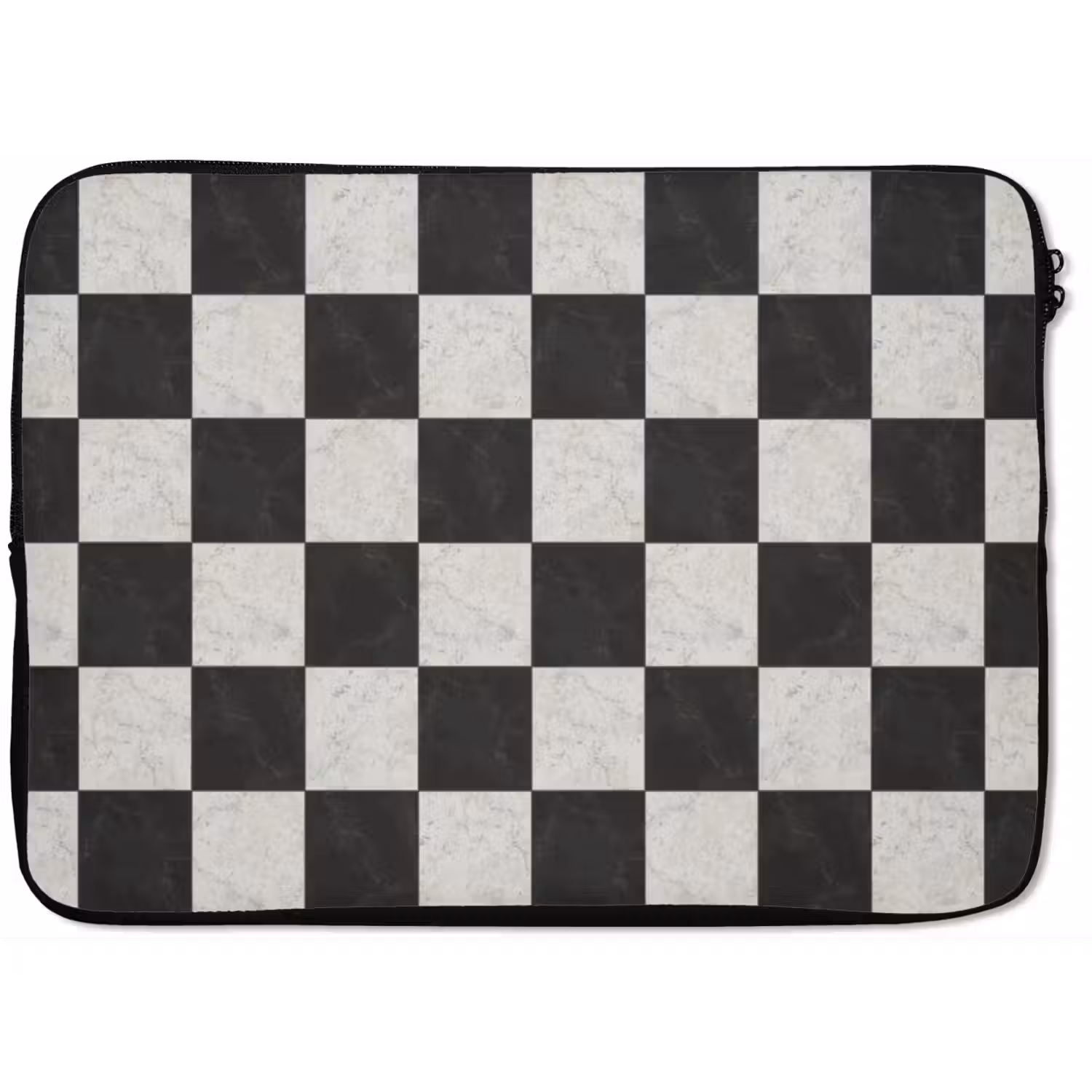 Dambord - Marmer - Zwart - Wit laptophoes neopreen klein 279 -zkaufland3dotto