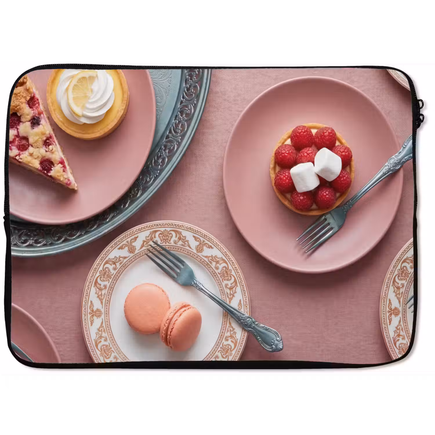 Dessert - Taart - Gebak - Zoet - Roze laptophoes neopreen klein -zkaufland3dotto