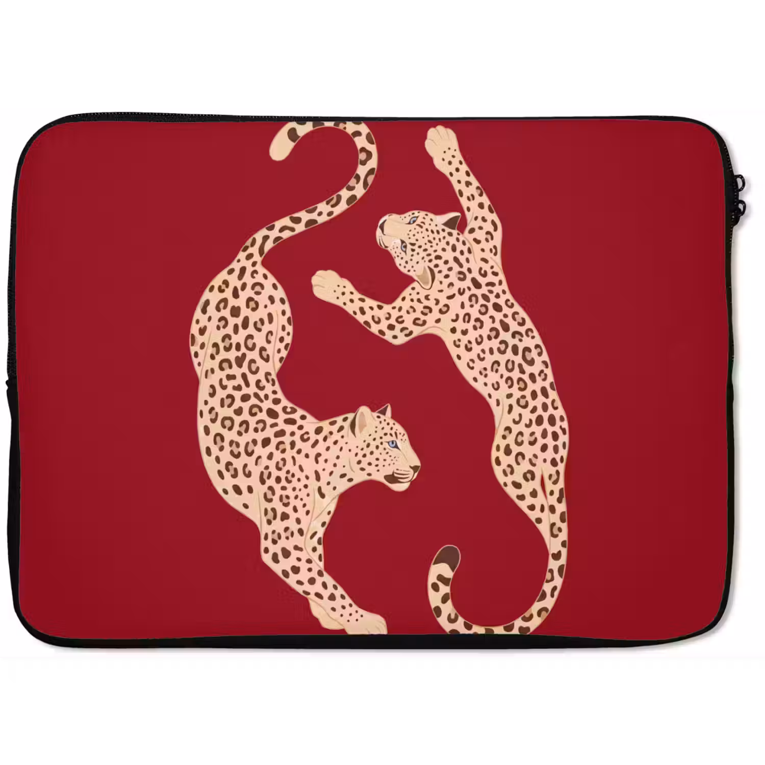Dieren - Luipaard - Abstract - Rood - Modern laptophoes neopreen klein -zkaufland3dotto