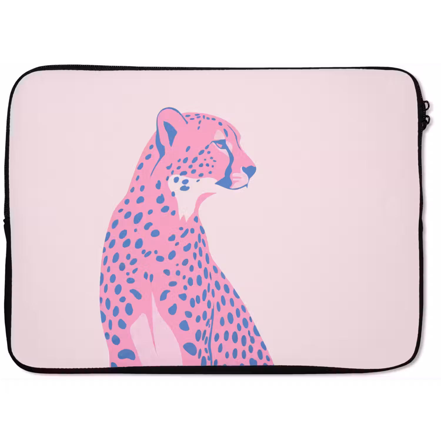 Dieren - Profiel - Abstract - Roze - Blauw laptophoes neopreen klein -zkaufland3dotto