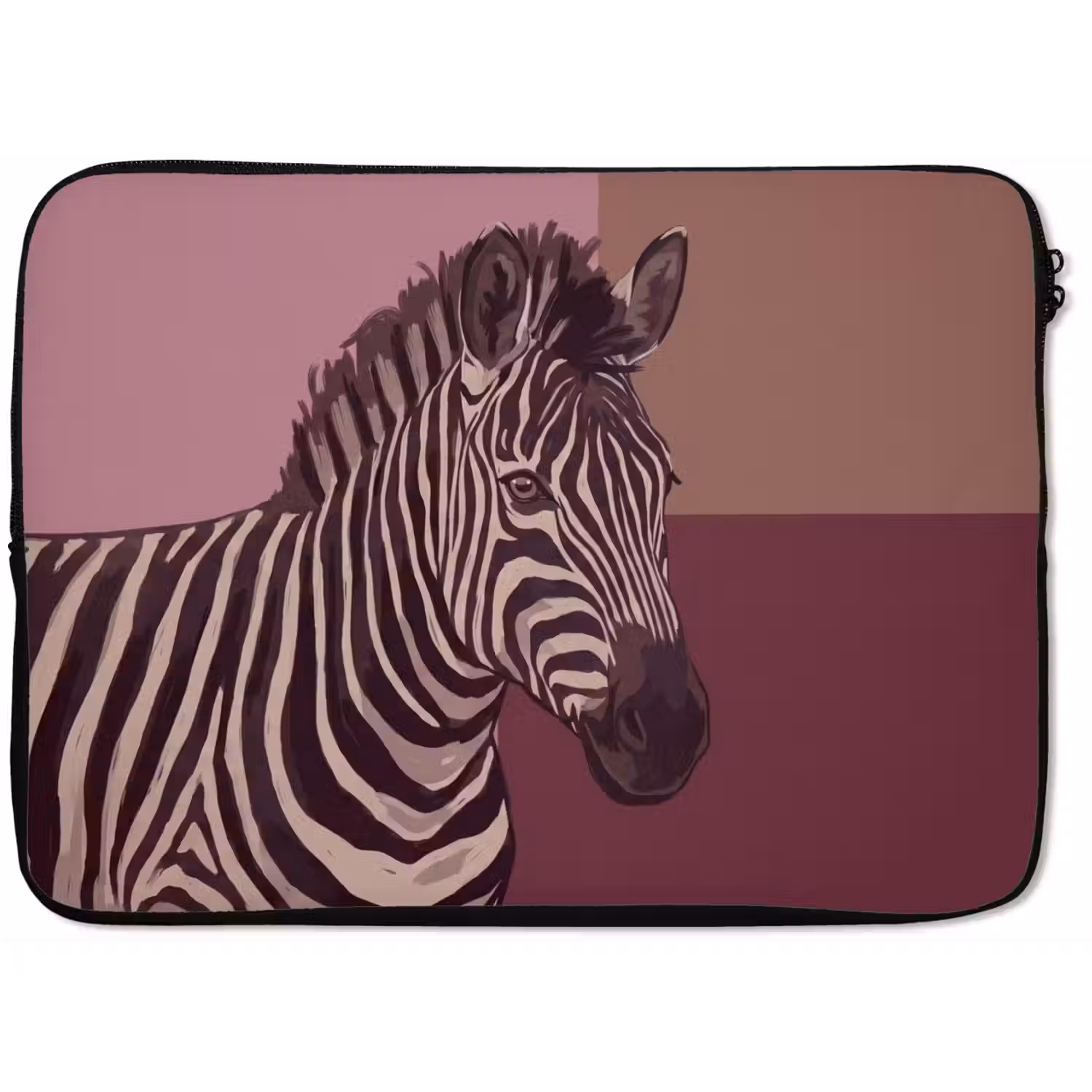 Dieren - Zebrahoofd - Wildlife - Modern - Bruin laptophoes neopreen klein -zkaufland3dotto