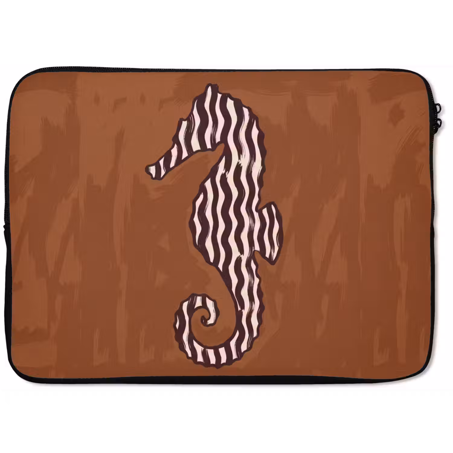 Dieren - Zeepaardje - Abstract - Bruin - Strepen laptophoes neopreen klein -zkaufland3dotto