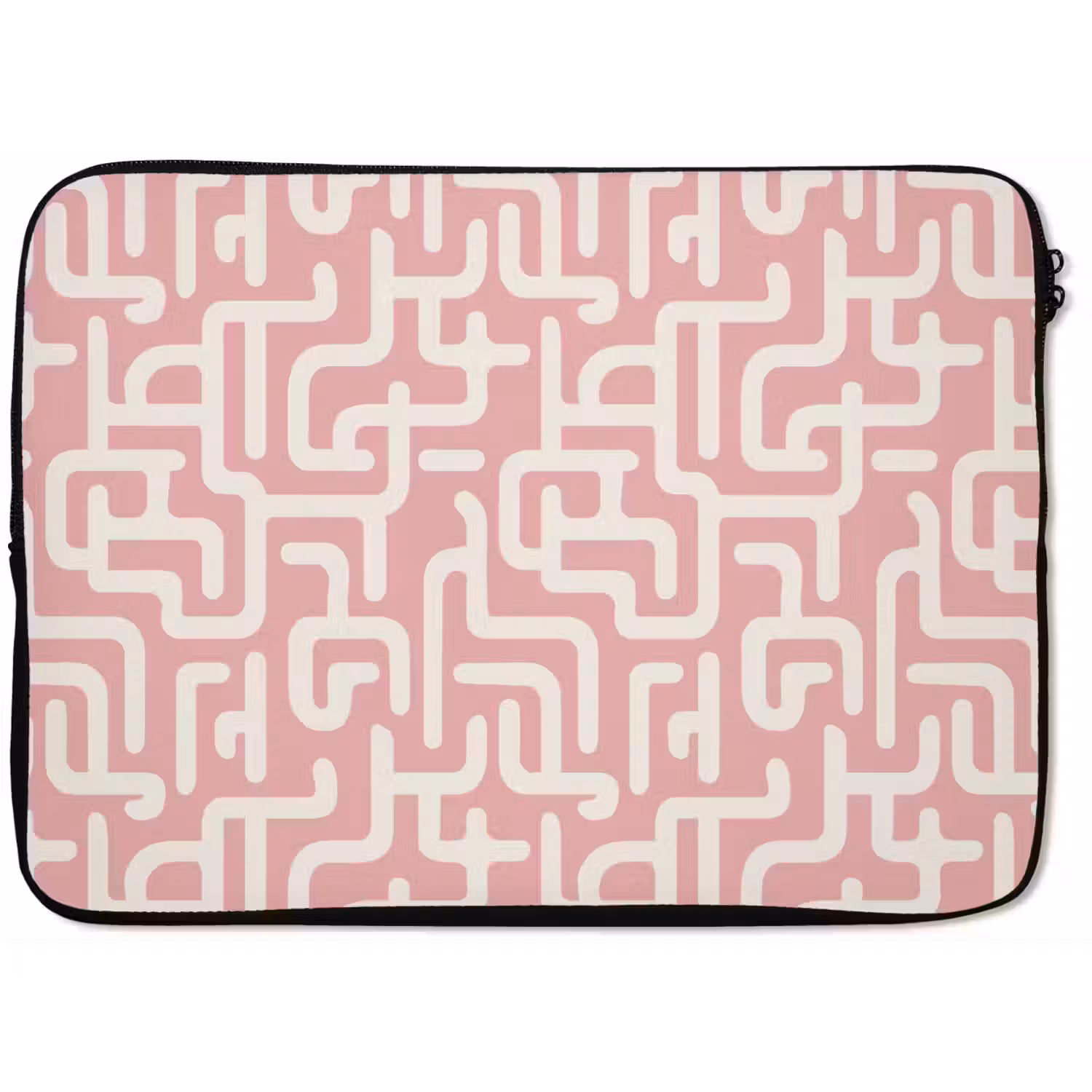 Doolhofpatroon - Roze - Wit - Abstract laptophoes neopreen klein 279 -zkaufland3dotto