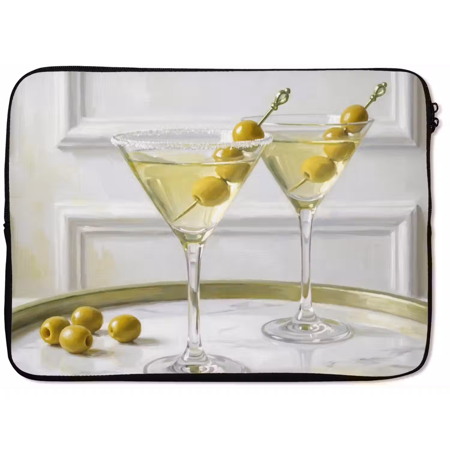 Drank - Martini - Olijven - Modern - Wit laptophoes neopreen klein -zkaufland3dotto