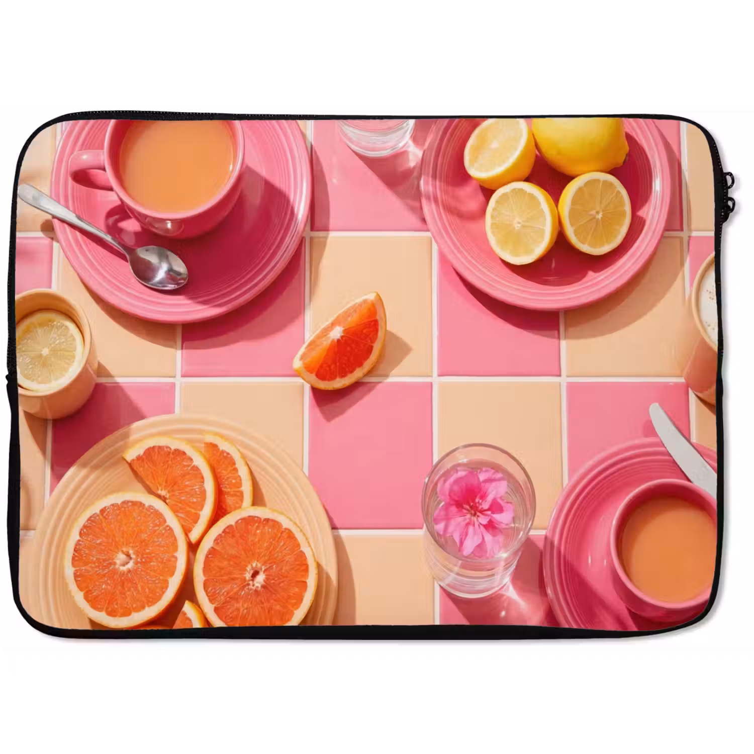Eten - Citrusvruchten - Stillevens - Roze - Oranje laptophoes neopreen klein -zkaufland3dotto