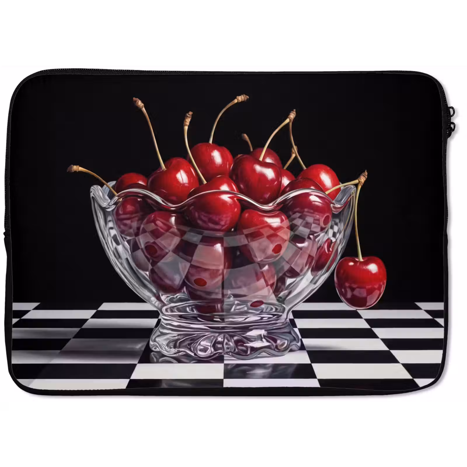 Laptophoes Eten - Kersen - Rood - Eten - Kersen - Rood laptophoes neopreen klein