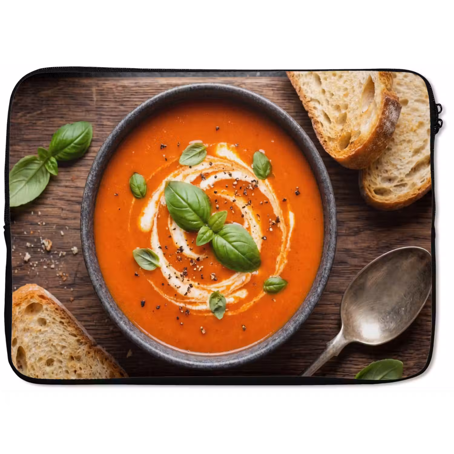 Eten - Soep - Basilicum - Rustiek - Rood laptophoes neopreen klein -zkaufland3dotto