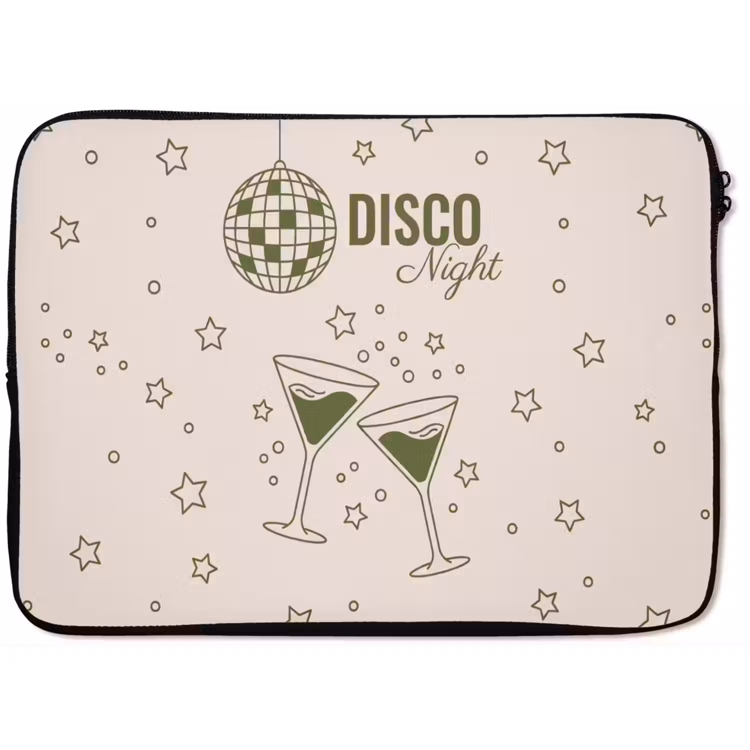 Feest - Disco - Drank - Illustratie - Groen laptophoes neopreen klein -zkaufland3dotto