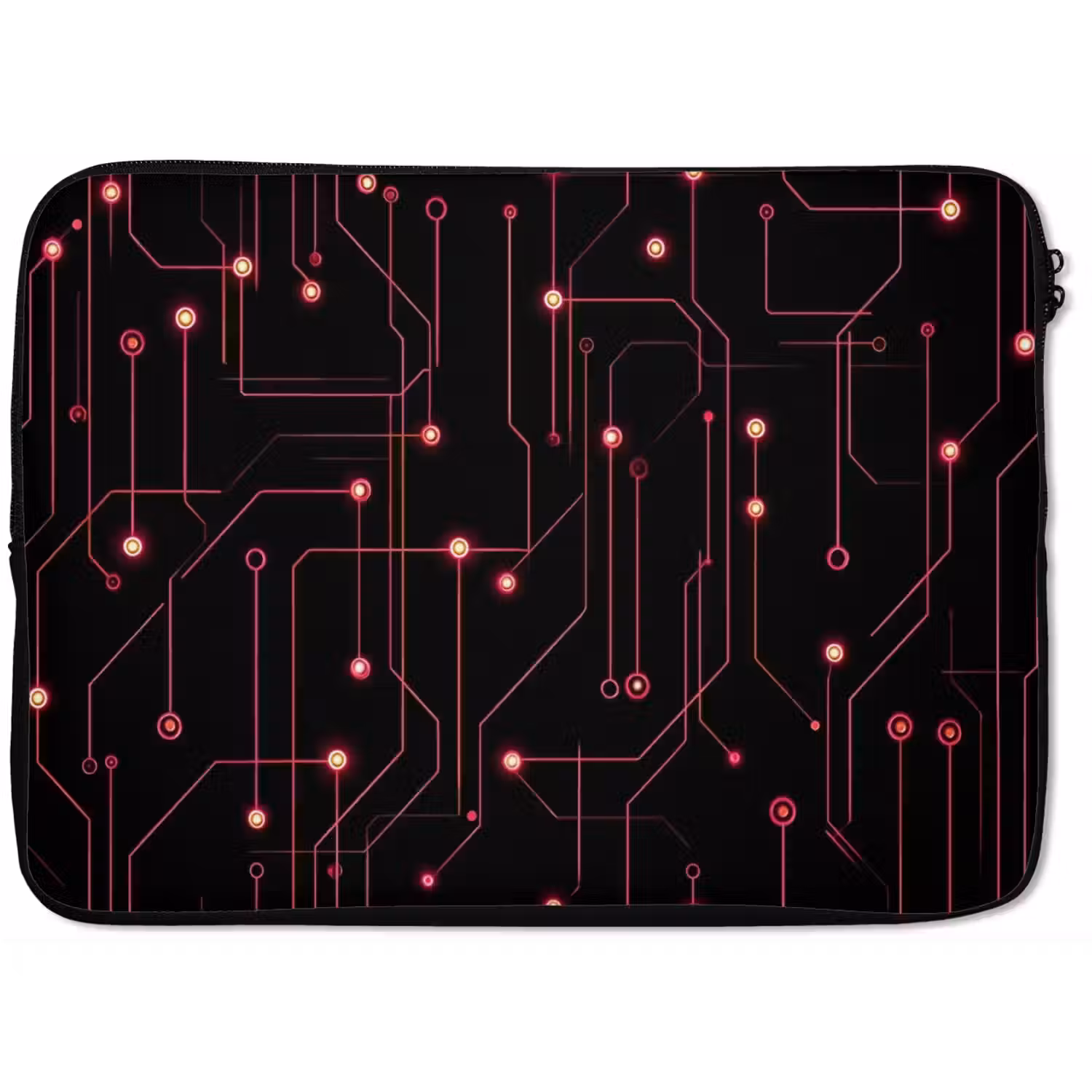 Gaming - Lijnen - Netwerk - Stippen - Rood laptophoes neopreen klein -zkaufland3dotto