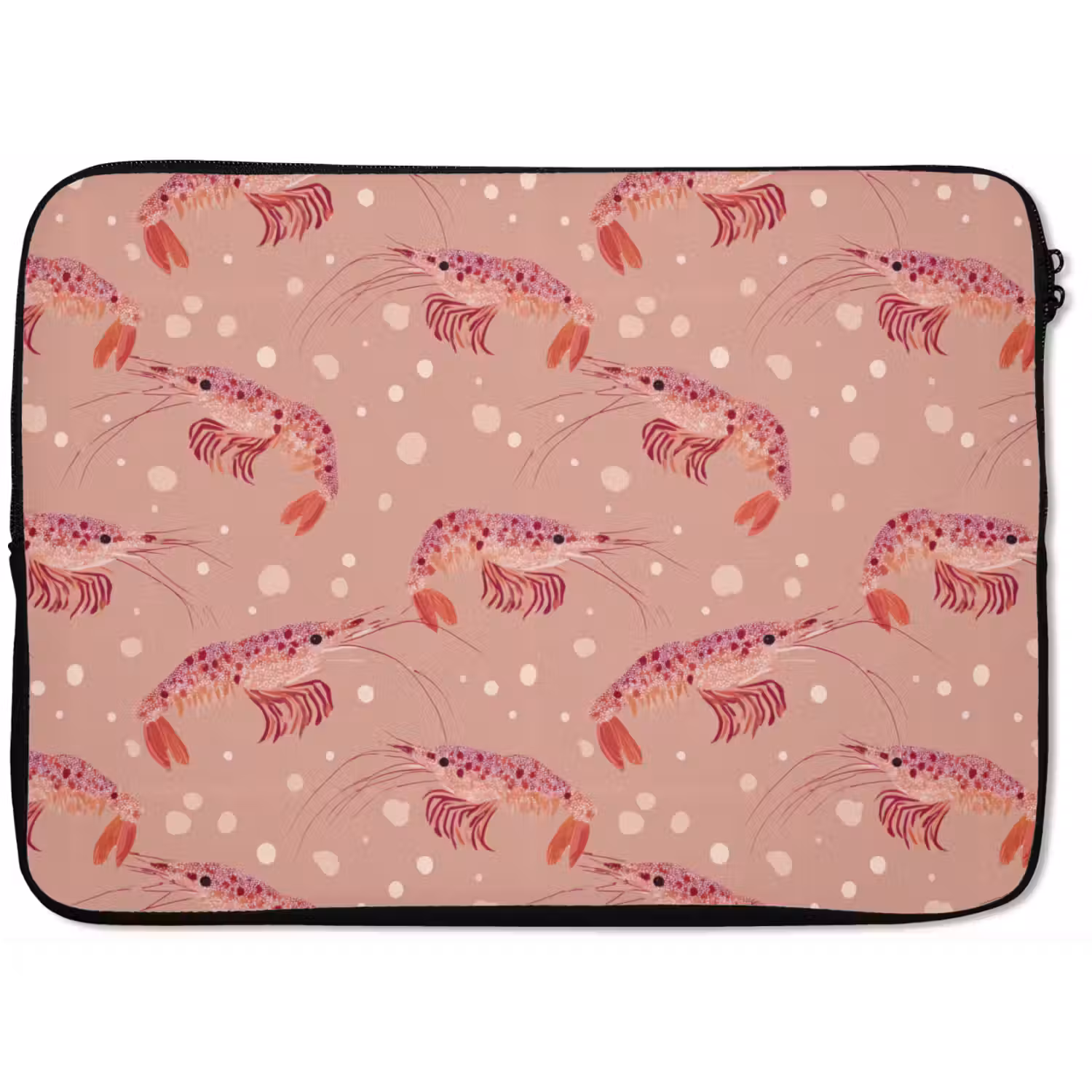 Garnalen - Stippen - Roze laptophoes neopreen klein 279 -zkaufland3dotto