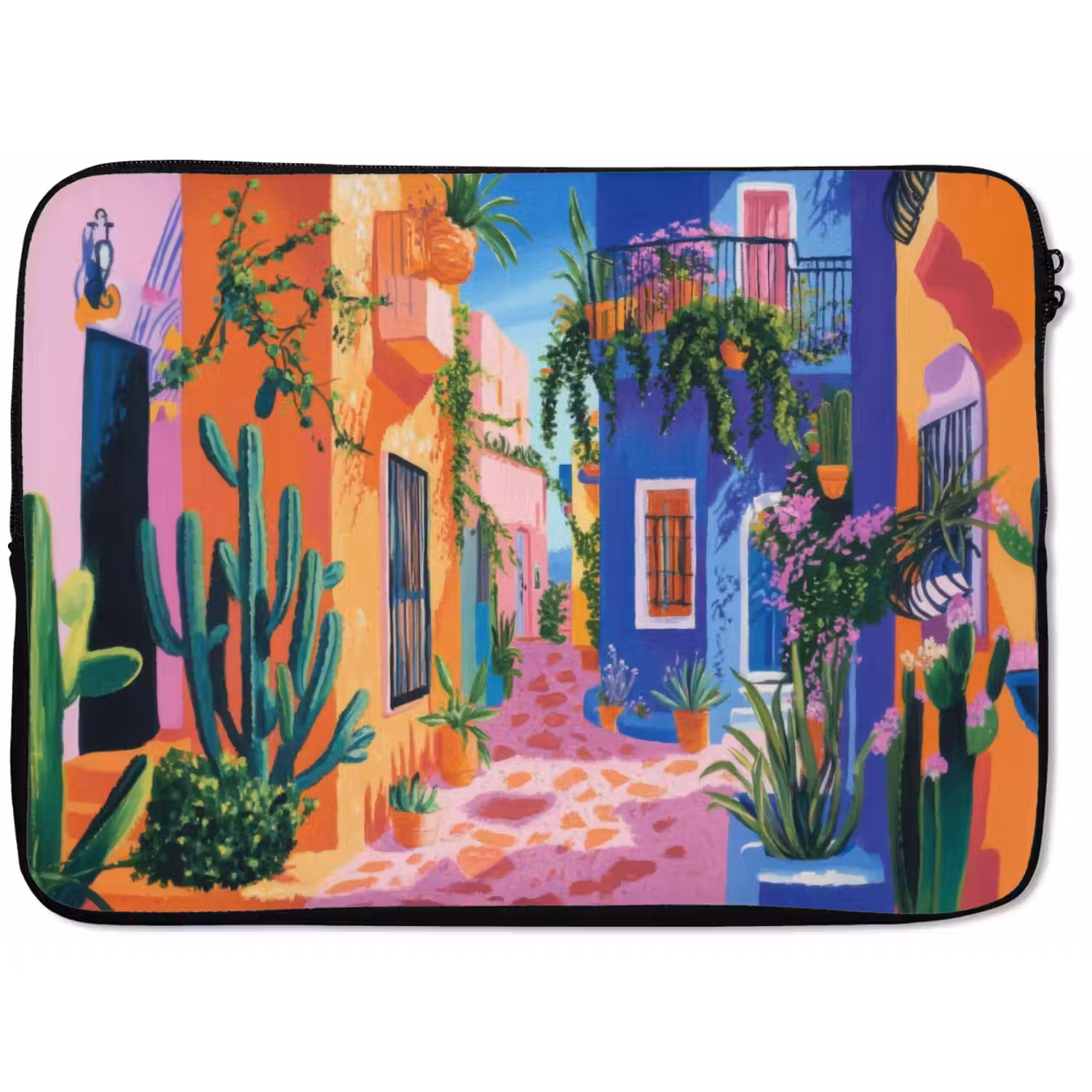 Geel - Blauw - Oranje - Huis laptophoes neopreen klein -zkaufland3dotto
