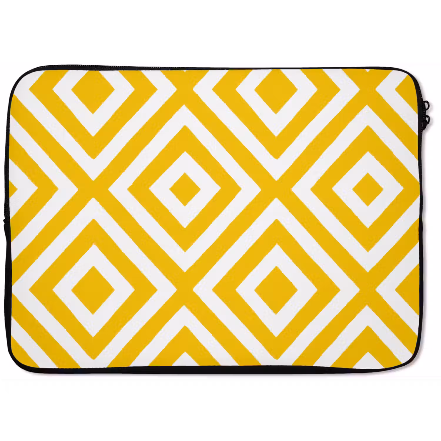 Geometrisch - Lijnen - Modern - Geel - Wit laptophoes neopreen klein 279 -zkaufland3dotto