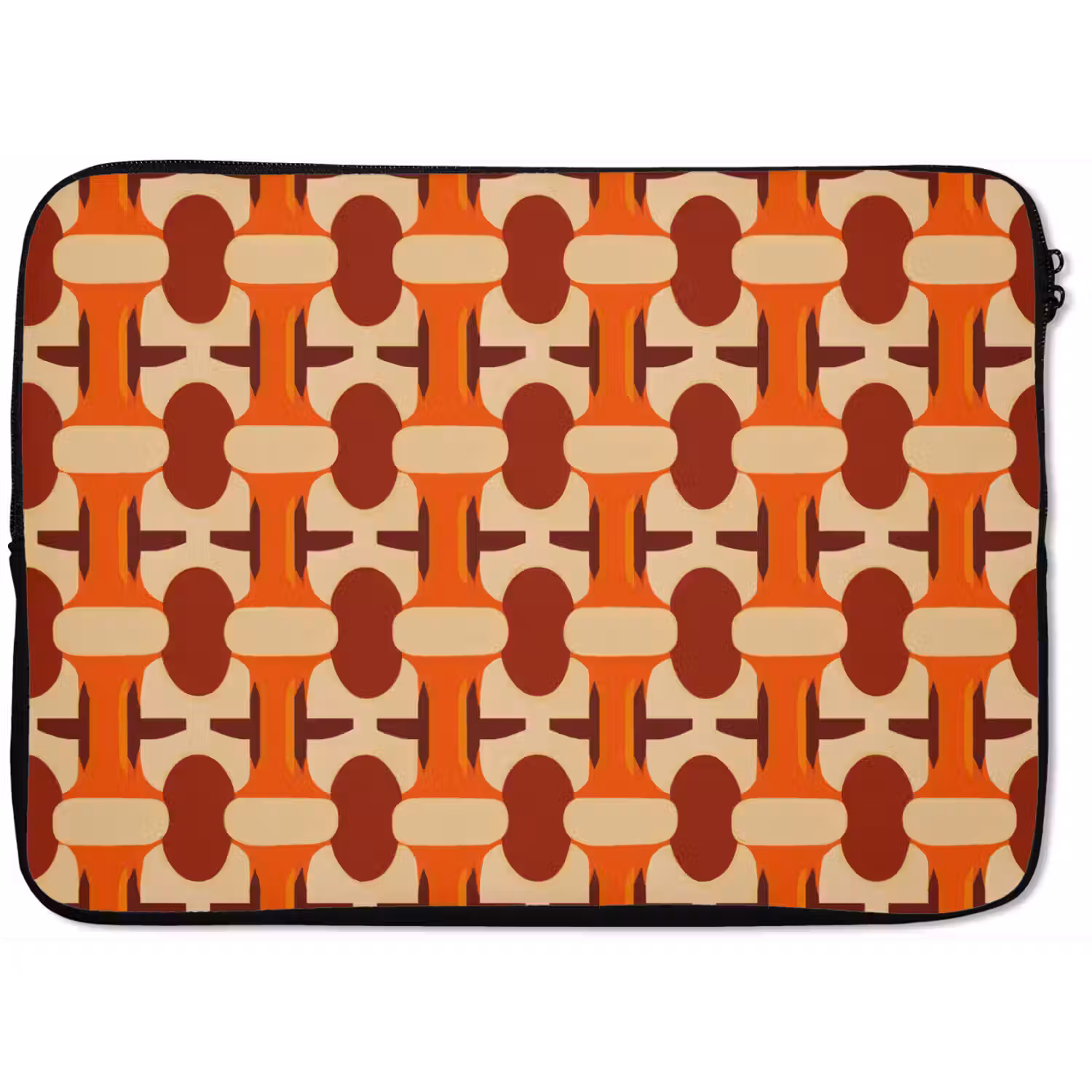 Geometrisch - Retro - Oranje laptophoes neopreen klein 279 -zkaufland3dotto