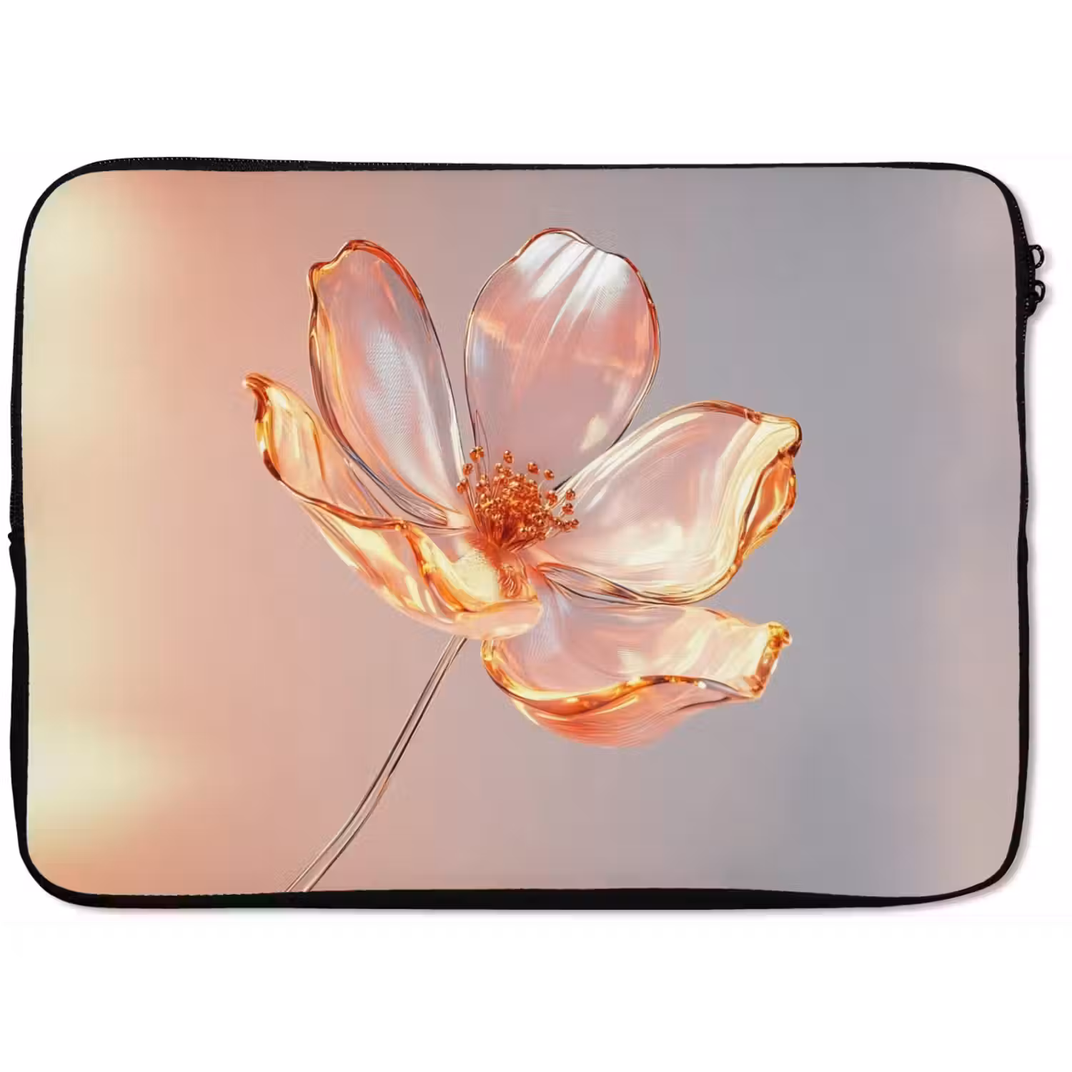 Glazen - Bloem - Roze laptophoes neopreen klein -zkaufland3dotto