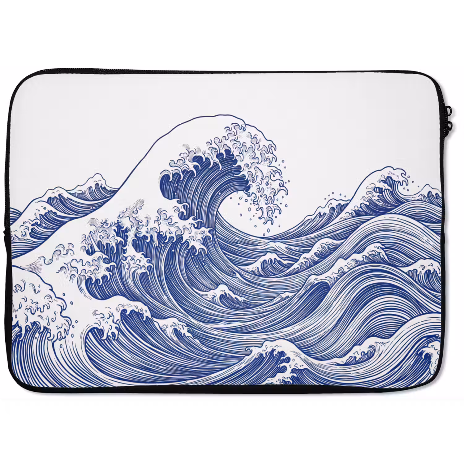 Golf - Japans - Zee - Illustratie - Blauw laptophoes neopreen klein -zkaufland3dotto