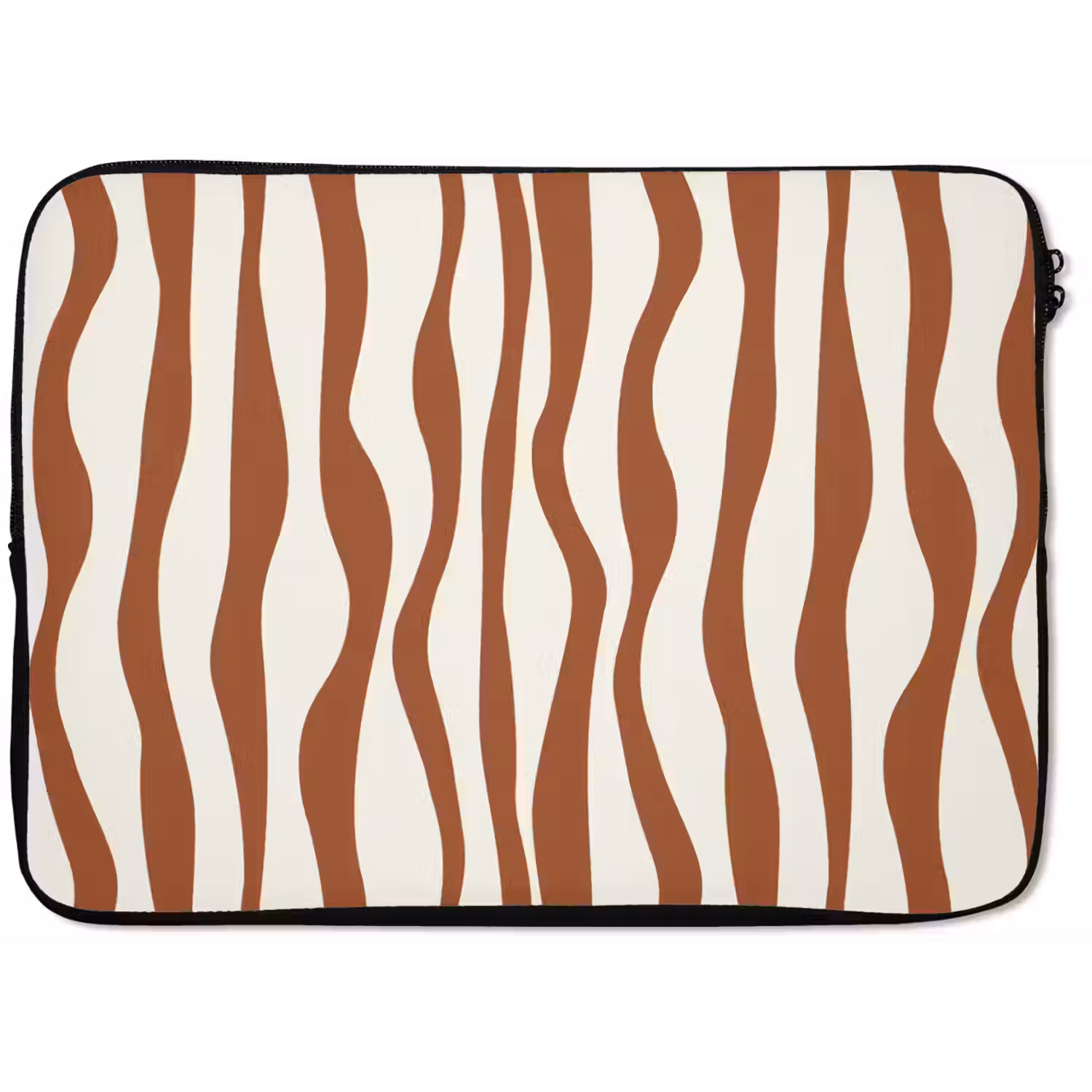 Golvende lijnen - Strepen - Beige - Bruin laptophoes neopreen klein -zkaufland3dotto